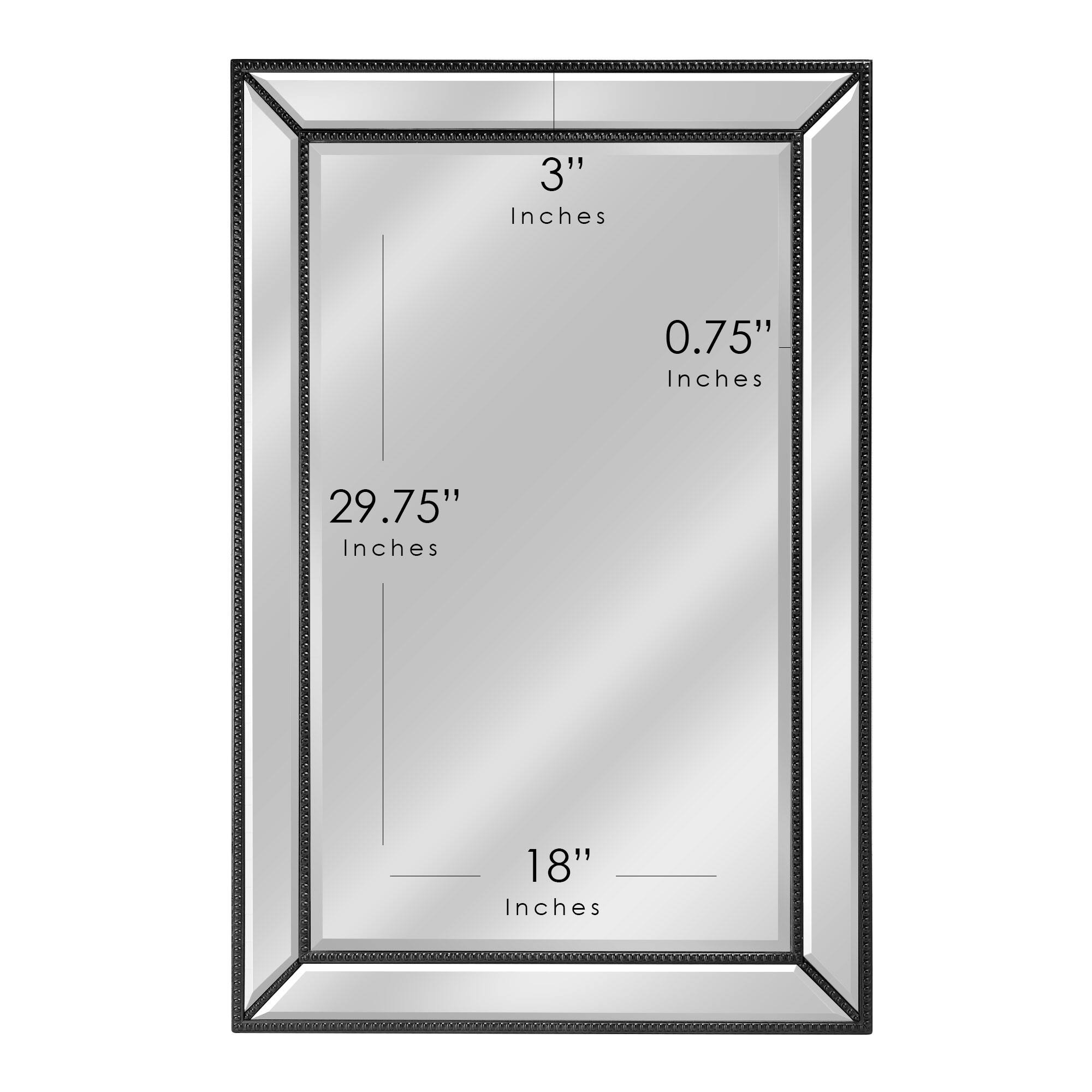 Head West Black Metro Beaded Glass Framed Vanity Mirror - 36&#x22; x 24&#x22;