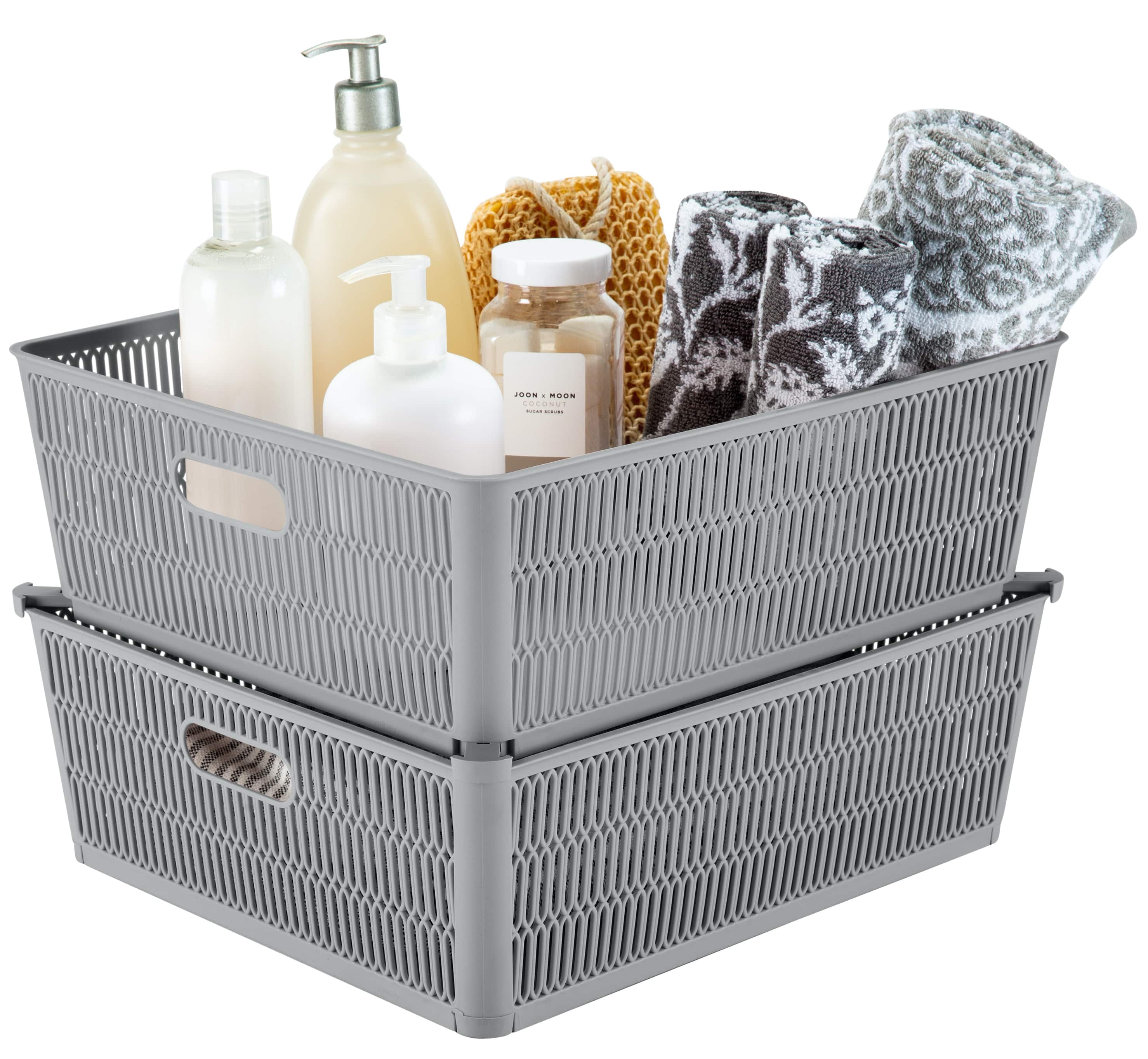 Simplify Slide 2 Stack It Shallow Tote Baskets, 2ct.