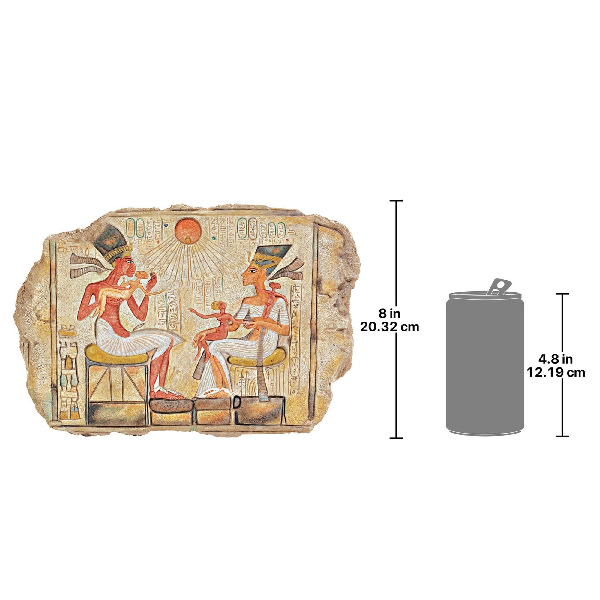 Design Toscano 8&#x22; King Akhenaton, Nefertiti &#x26; Daughters Stele Wall Sculpture