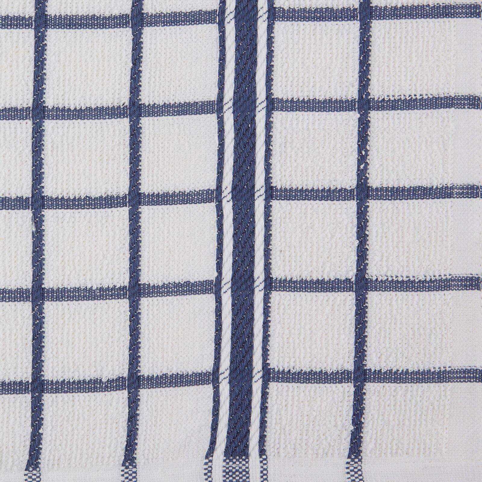DII® French Blue Windowpane Terry Dishtowels, 4ct.