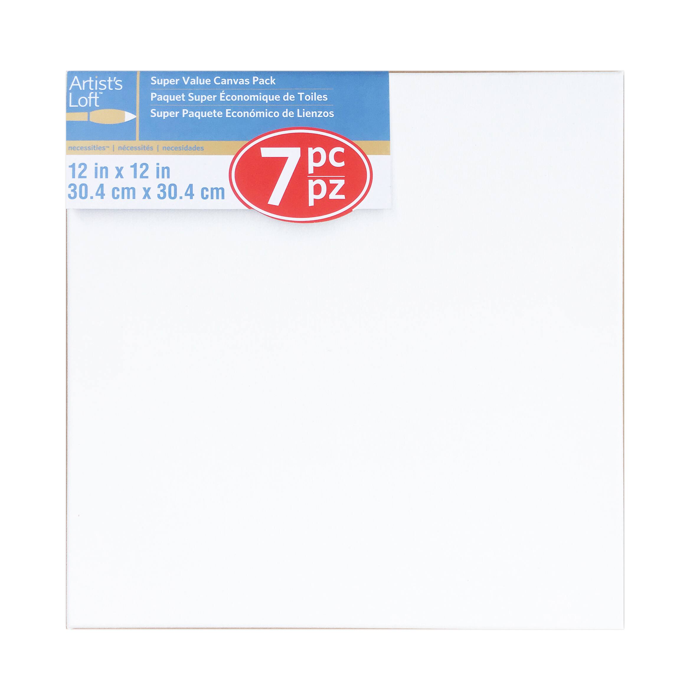 4 Packs: 7 ct. (28 total) 12&#x22; x 12&#x22; Super Value Canvas by Artist&#x27;s Loft&#xAE;