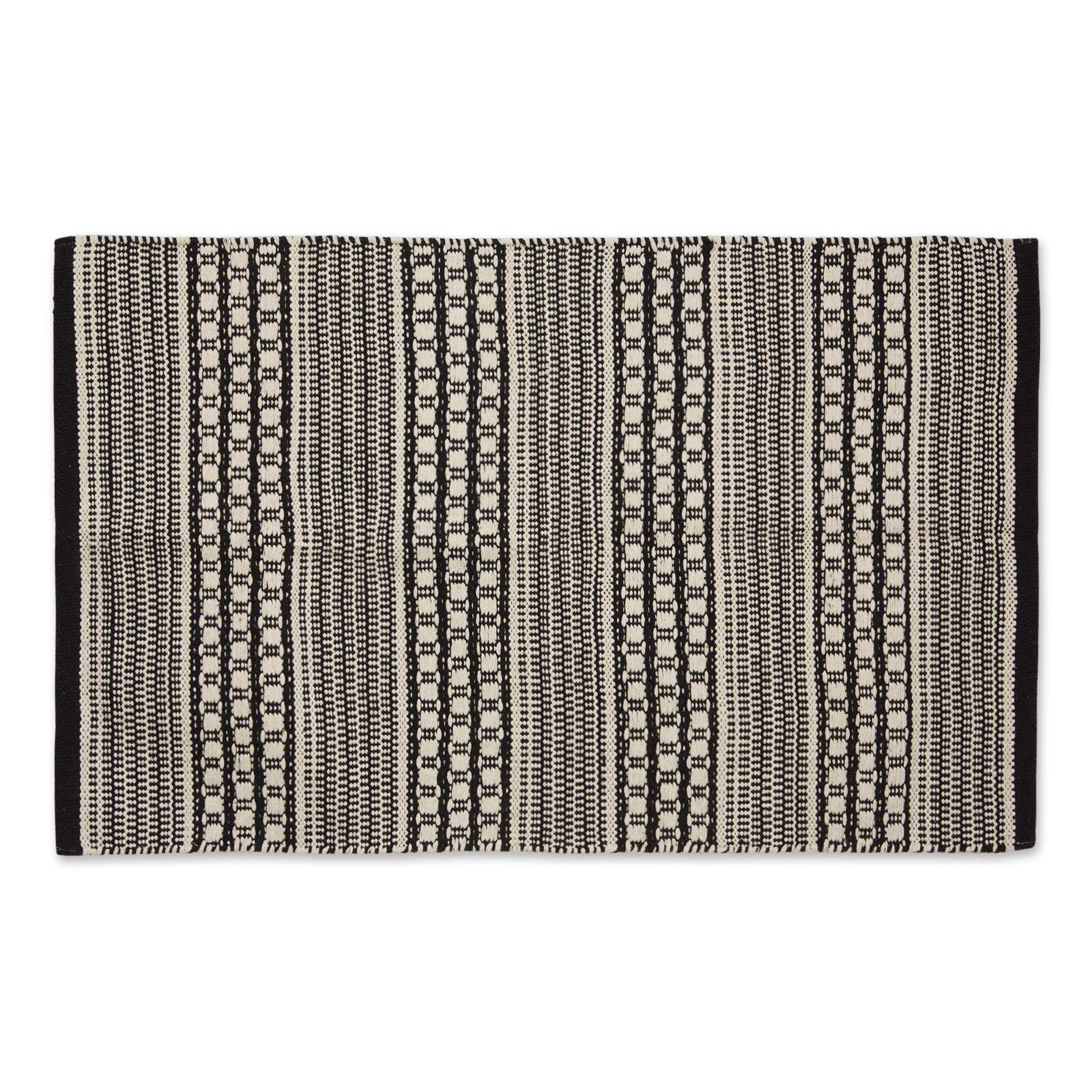 DII® Black Dobby Stripe Hand-Loomed Rug, 2ft. x 3ft.