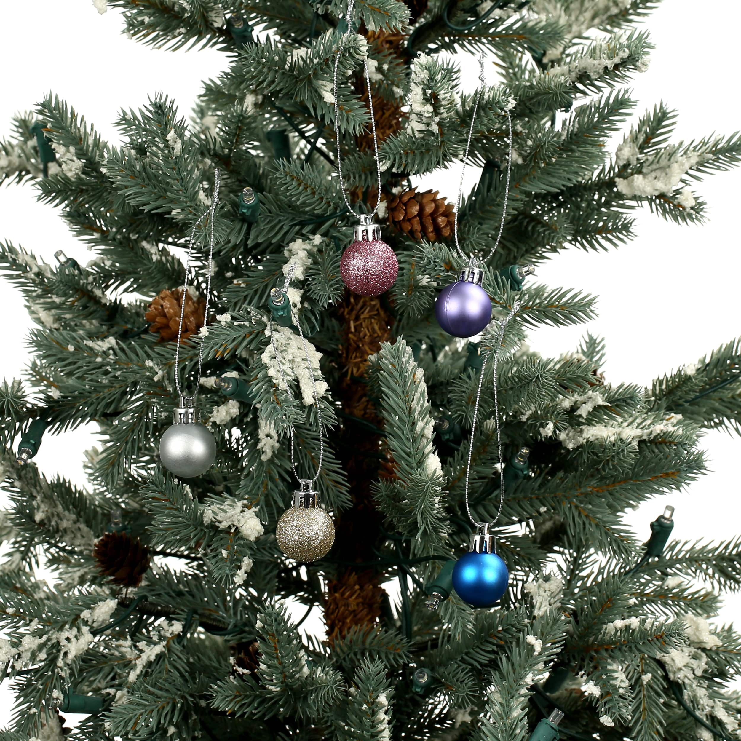 16 Pack 25mm Mini Purple & Blue Plastic Ball Ornaments by Ashland®