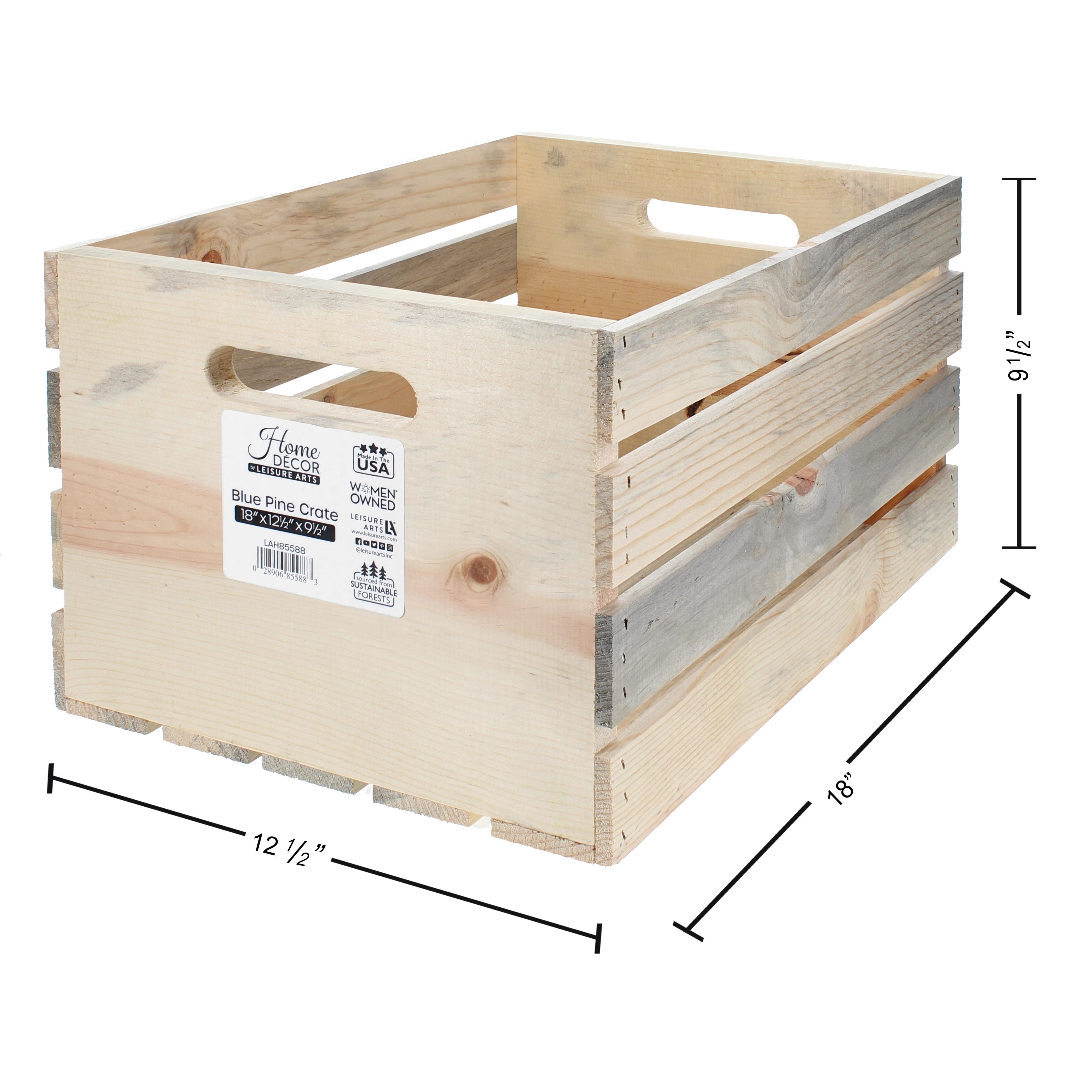 Home D&#xE9;cor by Leisure Arts&#xAE; Blue Pine Wood Crate
