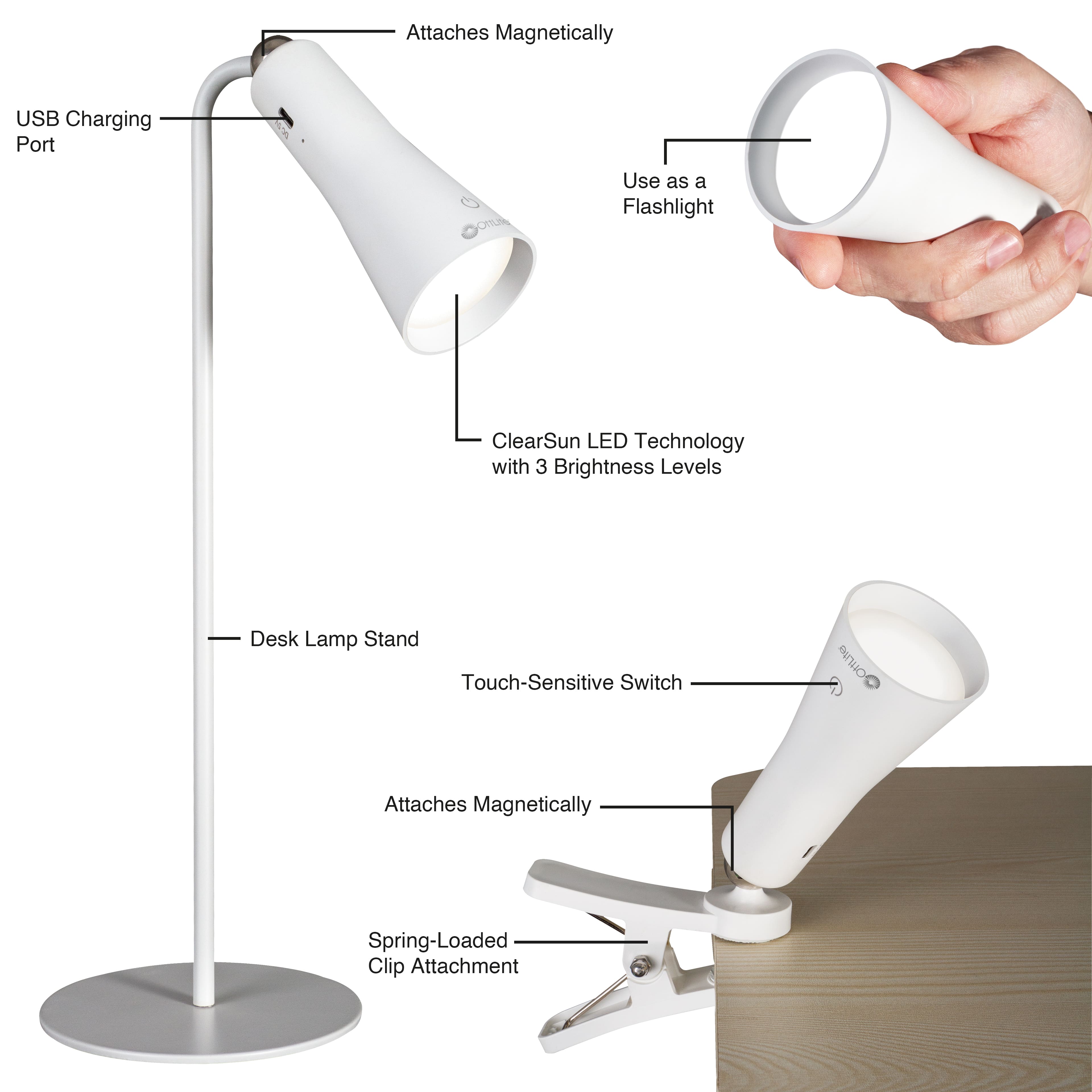 OttLite&#xAE; Switch 3-in-1 Rechargeable Task Lamp