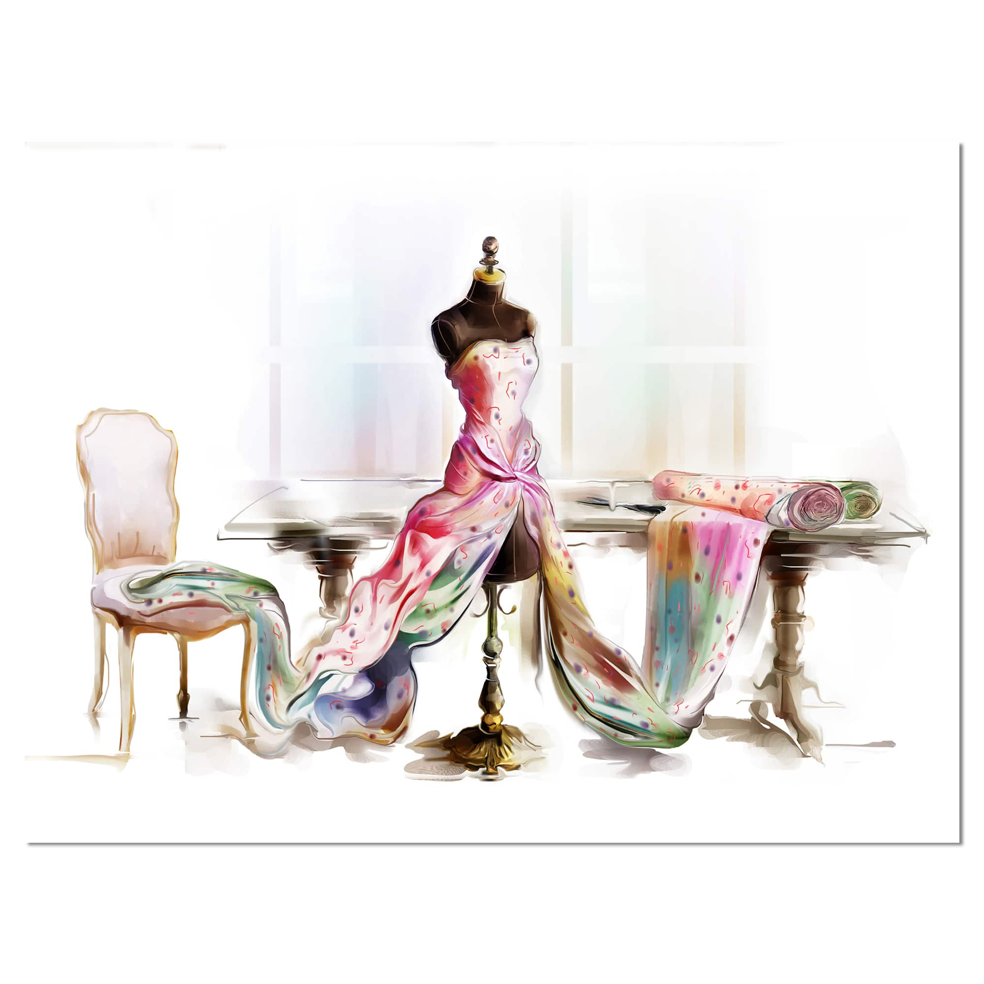 Designart - Dressed Tabletop Mannequin - Abstract Print On Canvas