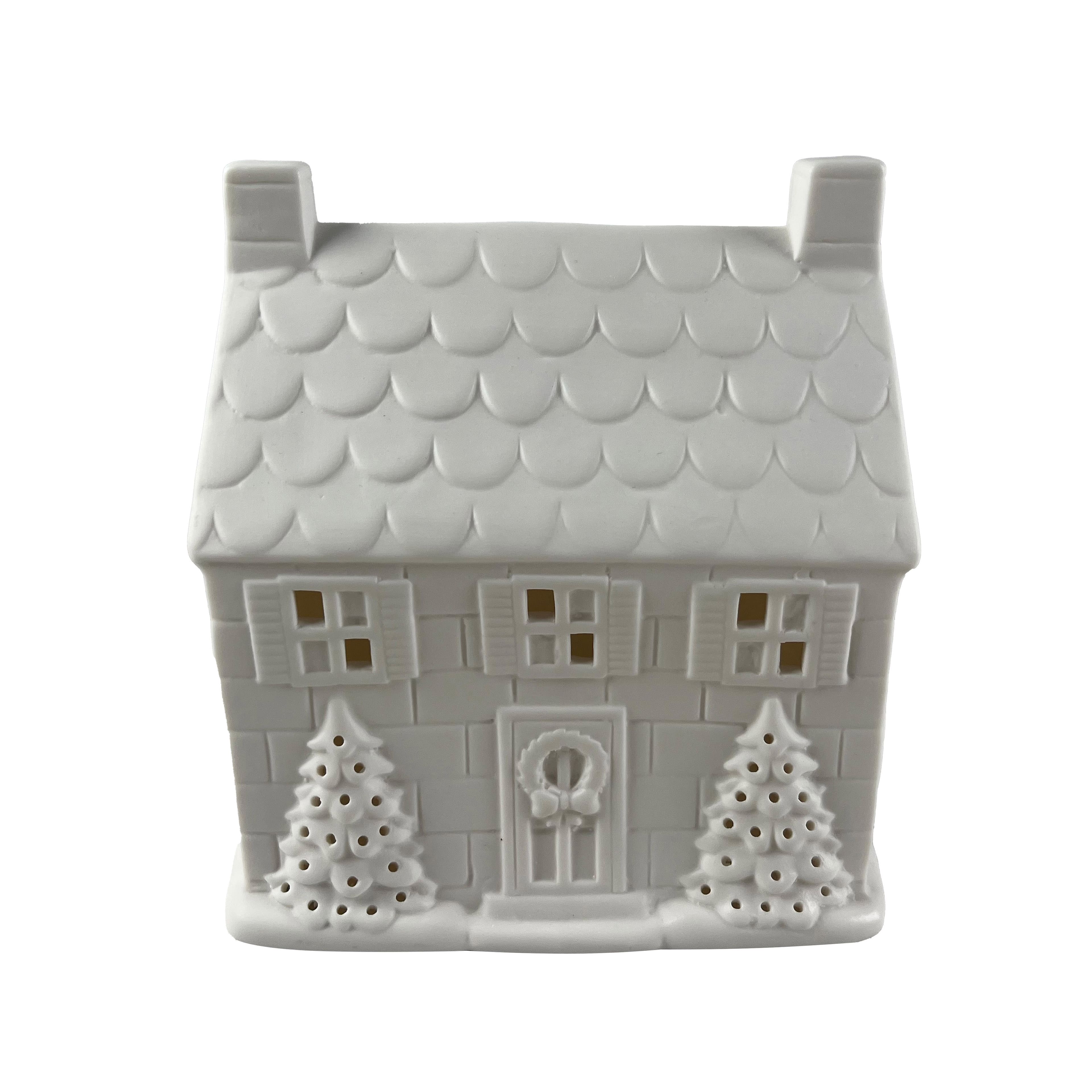 7&#x22; Holiday House DIY LED Ceramic D&#xE9;cor by Make Market&#xAE;