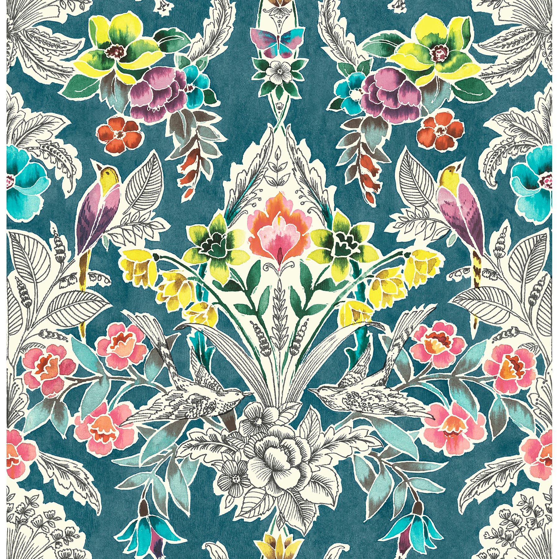 NuWallpaper Summer Love Teal Peel & Stick Wallpaper