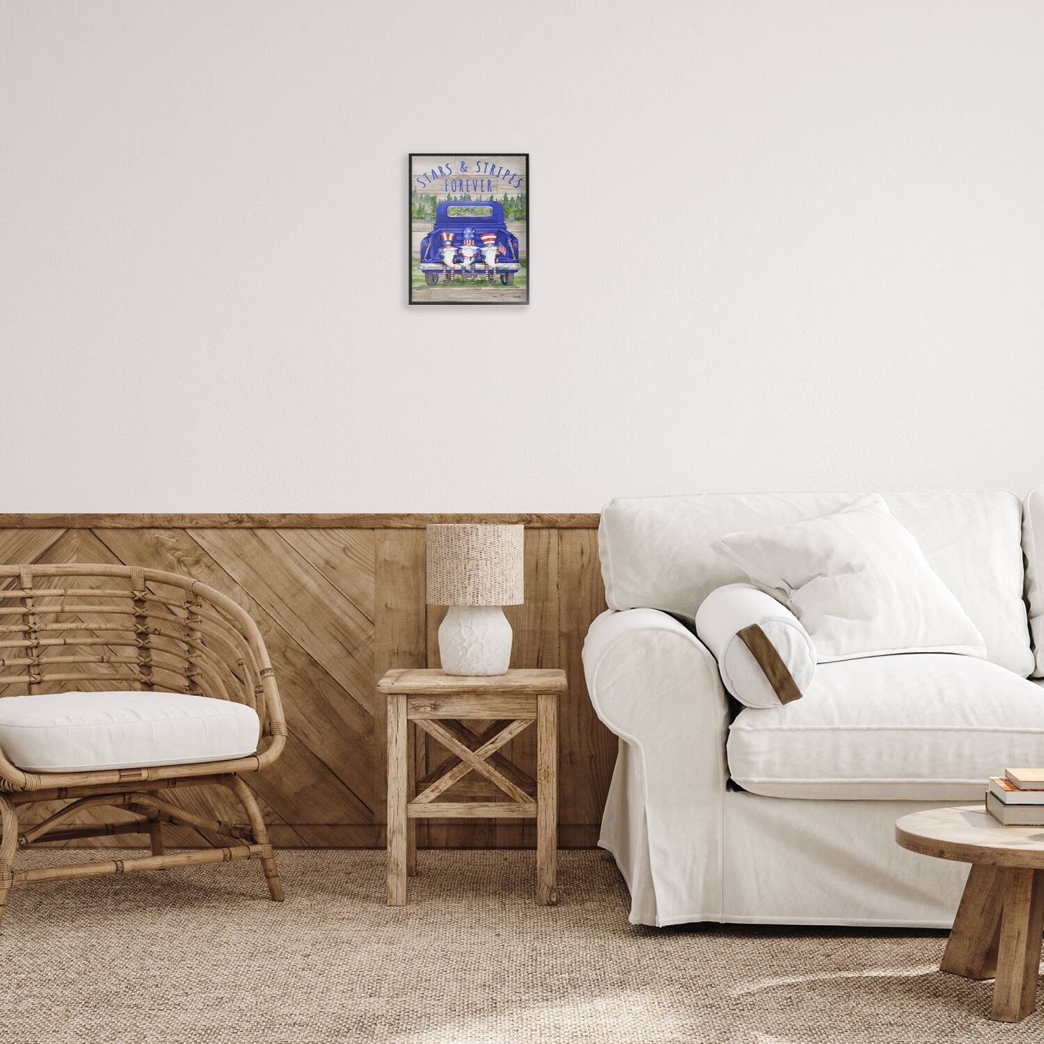 Stupell Industries Stars & Stripes Forever Americana Gnomes Framed Giclee Art