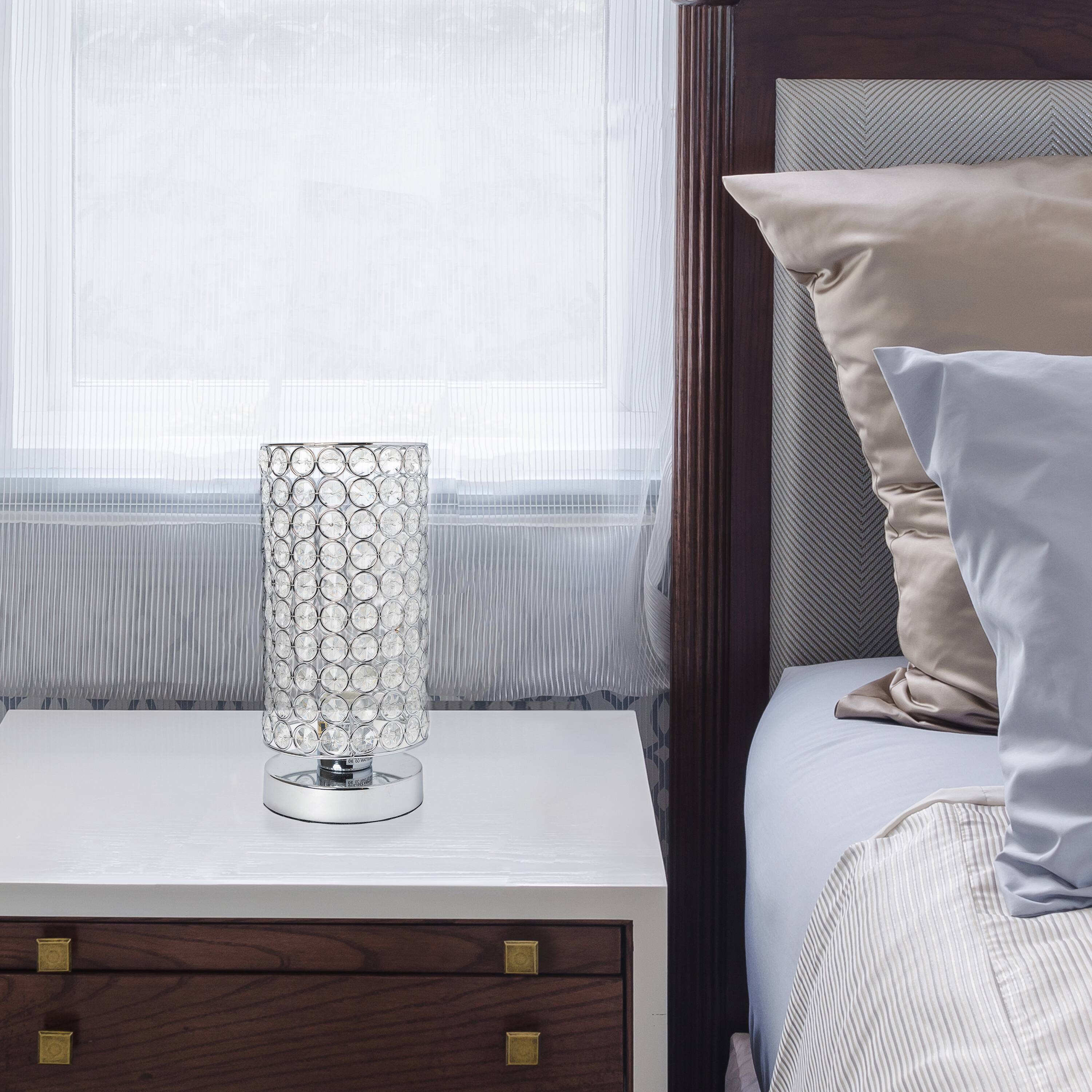 Elegant Designs Crystal &#x26; Chrome Decorative Table Lamp