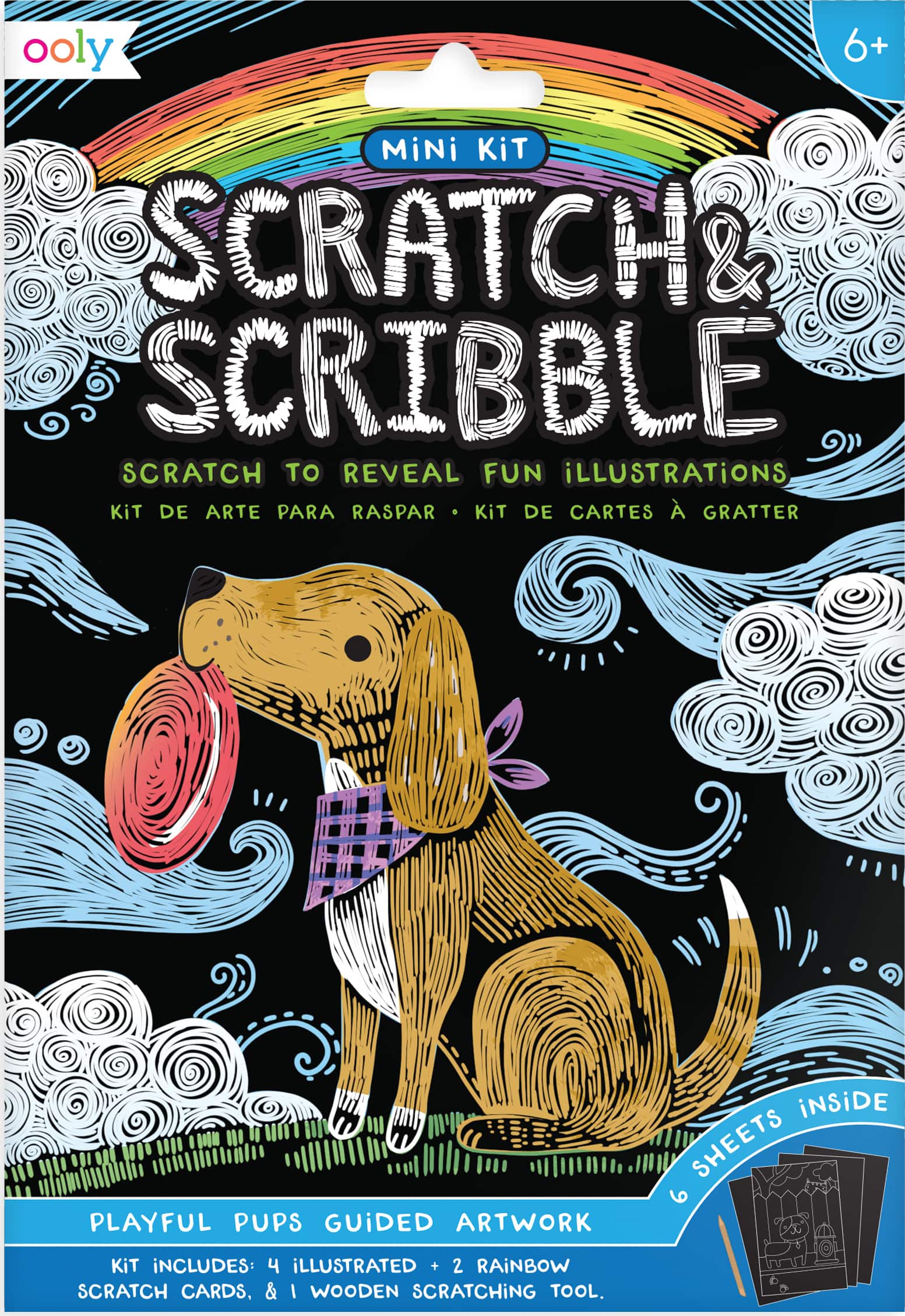 OOLY Mini Scratch &#x26; Scribble Playful Pups Art Kit