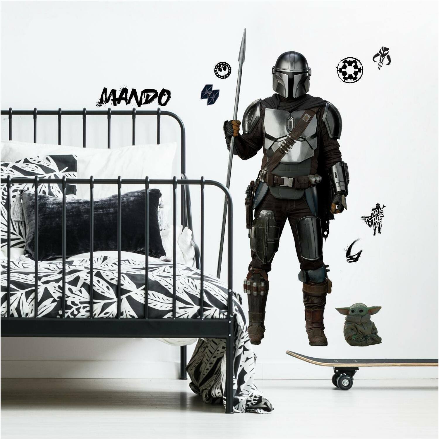 RoomMates Star Wars The Mandalorian In Beskar Peel &#x26; Stick Giant Wall Decal