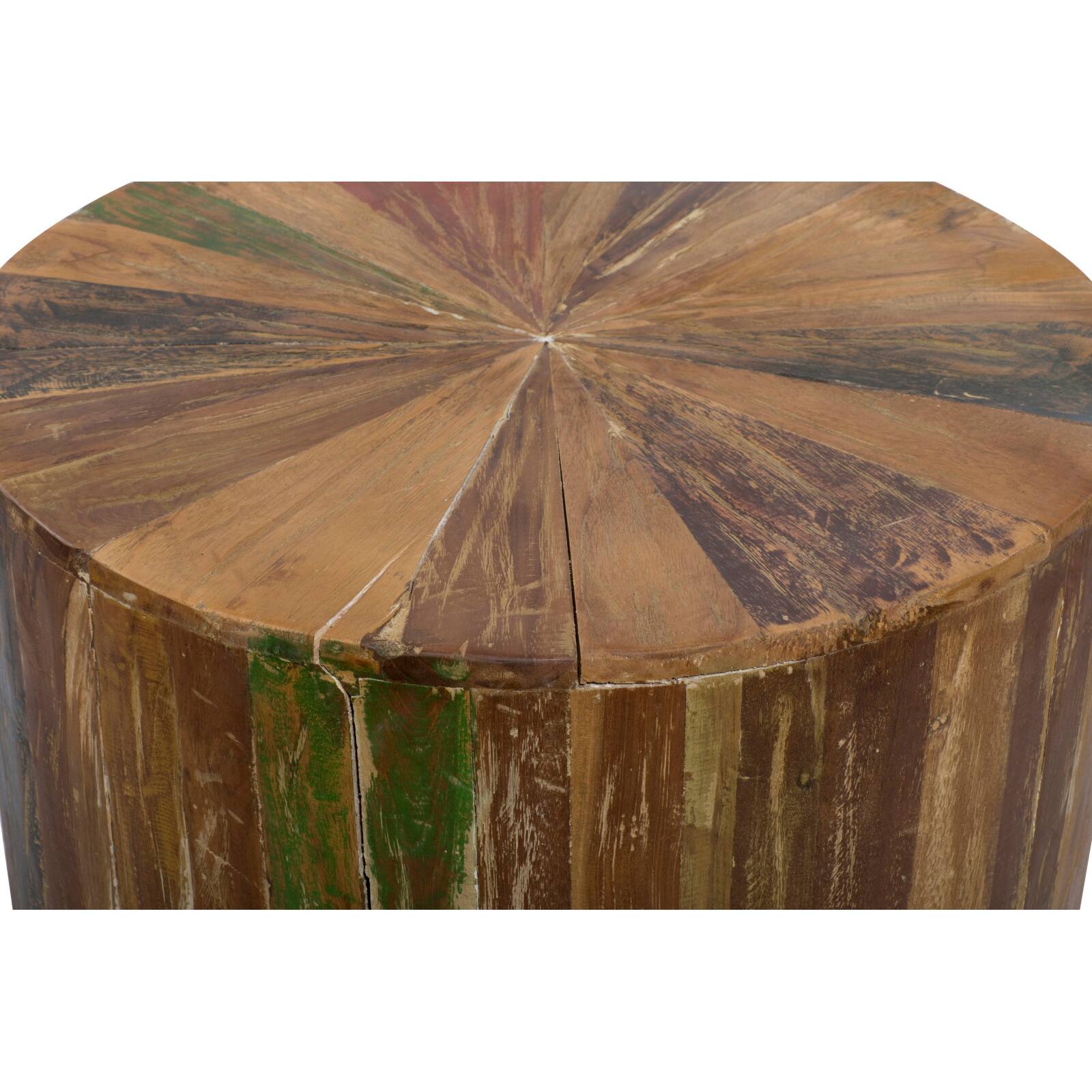 18" Brown Reclaimed Wood Rustic Accent Table