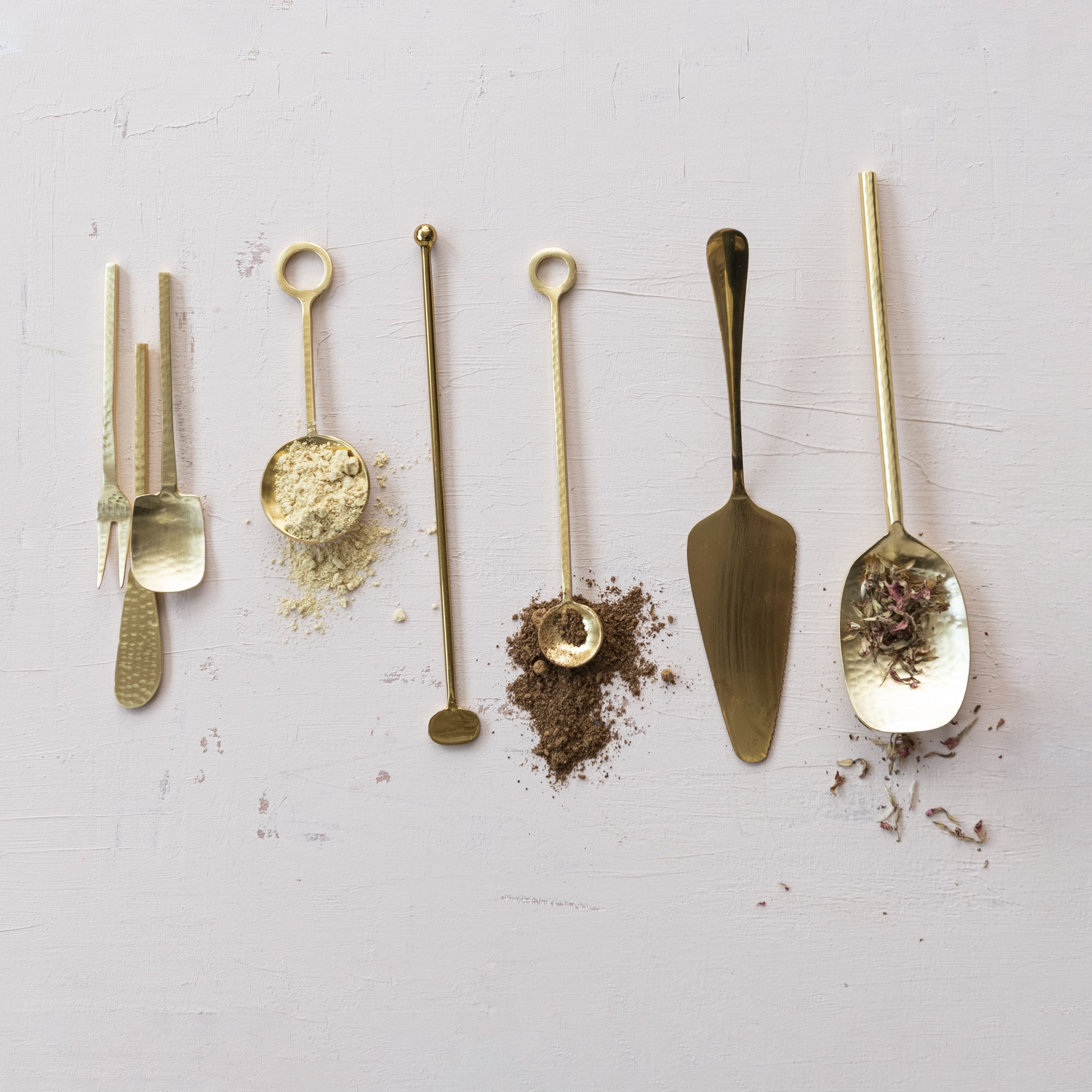 Hello Honey&#xAE; 9.5&#x22; Golden Hammered Stainless Steel Serving Spoon