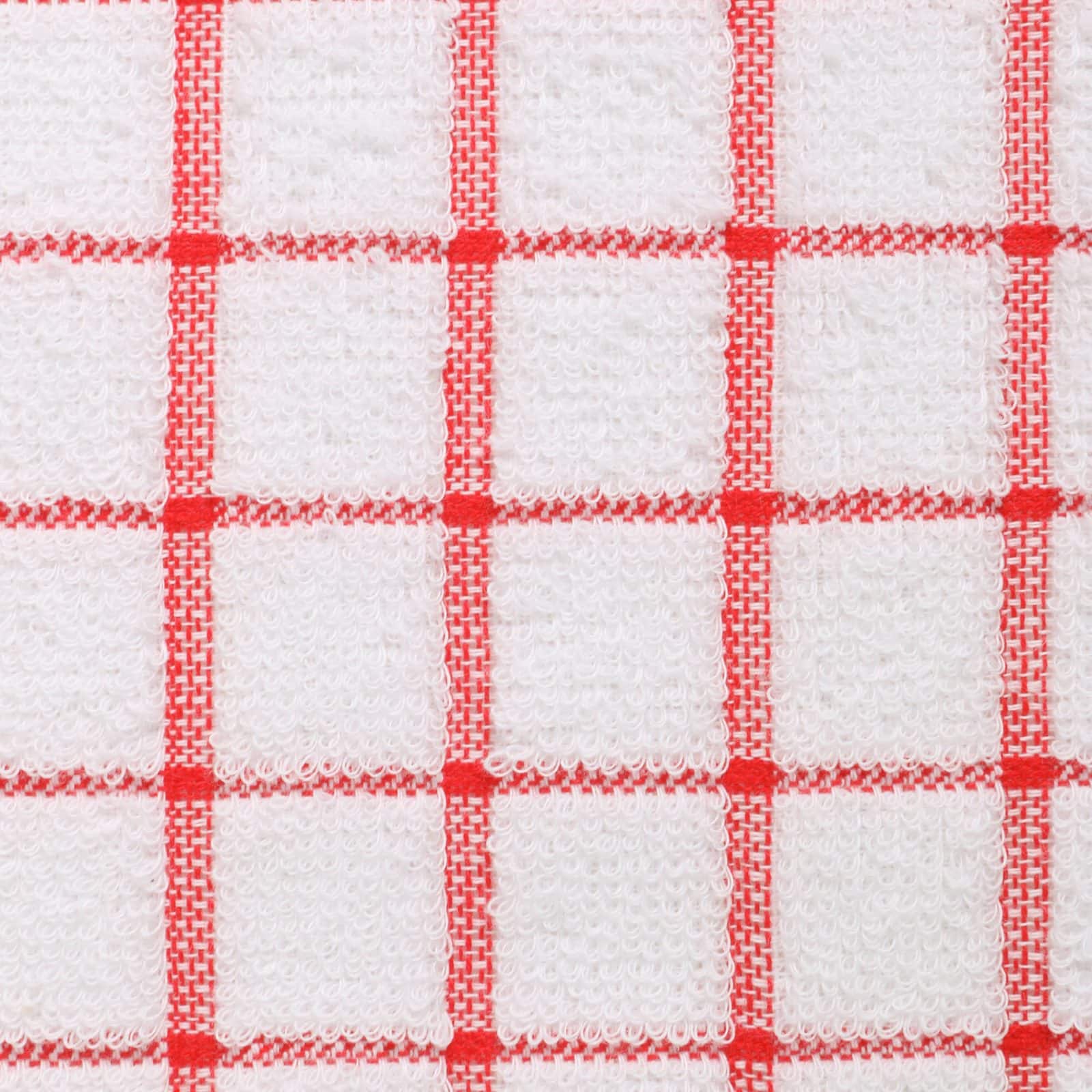 DII&#xAE; Red &#x26; White Windowpane Terry Dishcloths, 6ct.