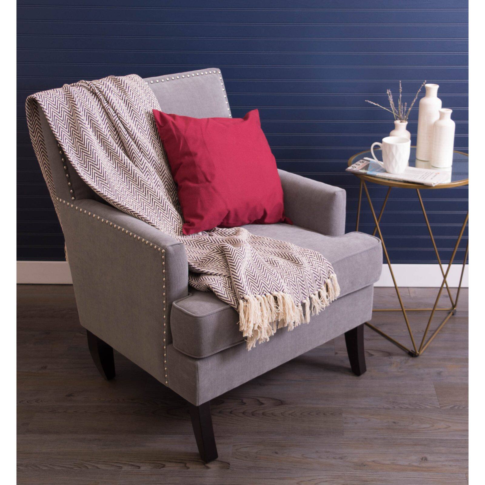 DII® Eggplant Handloom Chevron Throw