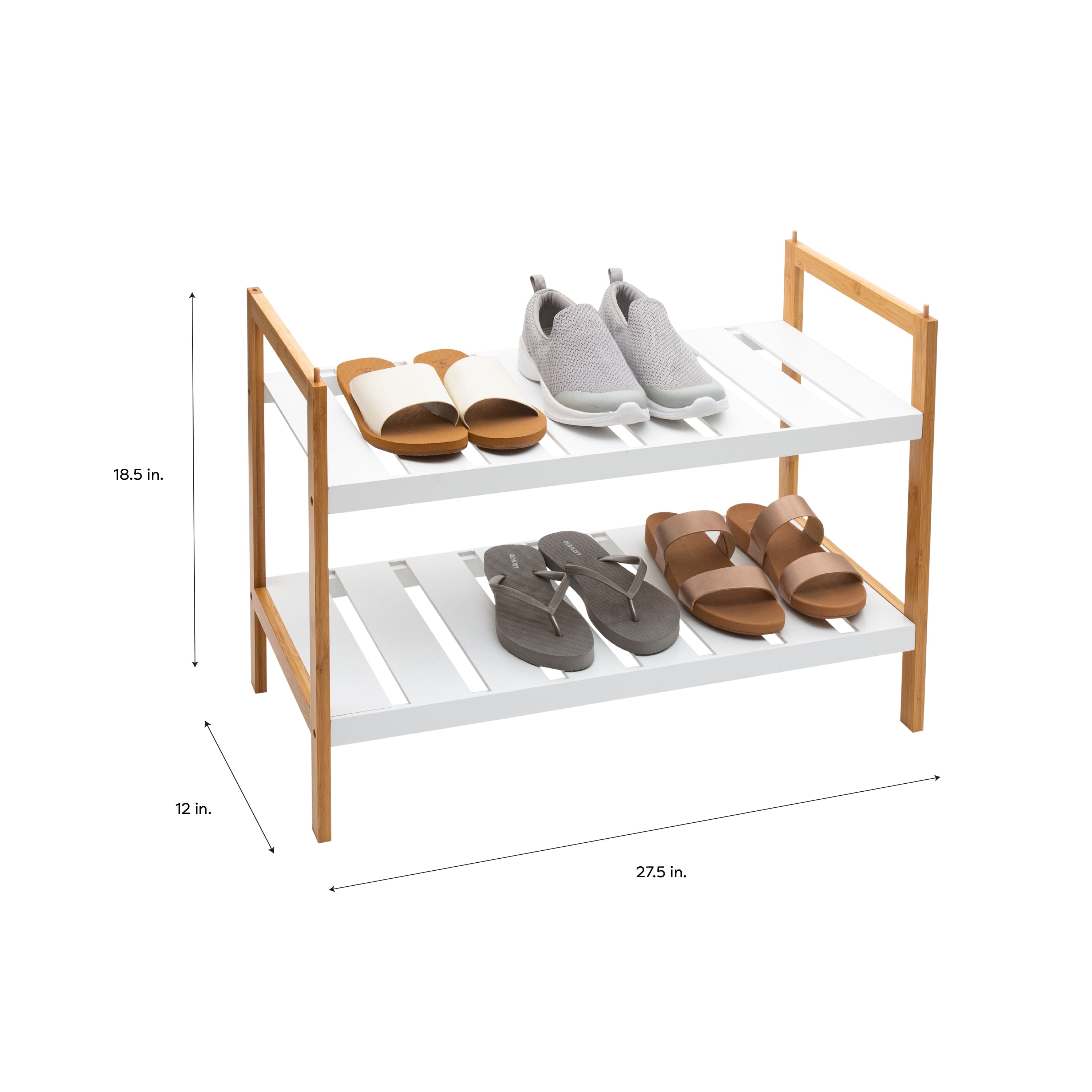 Organize It All Sonora Bamboo 2-Tier Stackable Shoe Racks, 2ct.