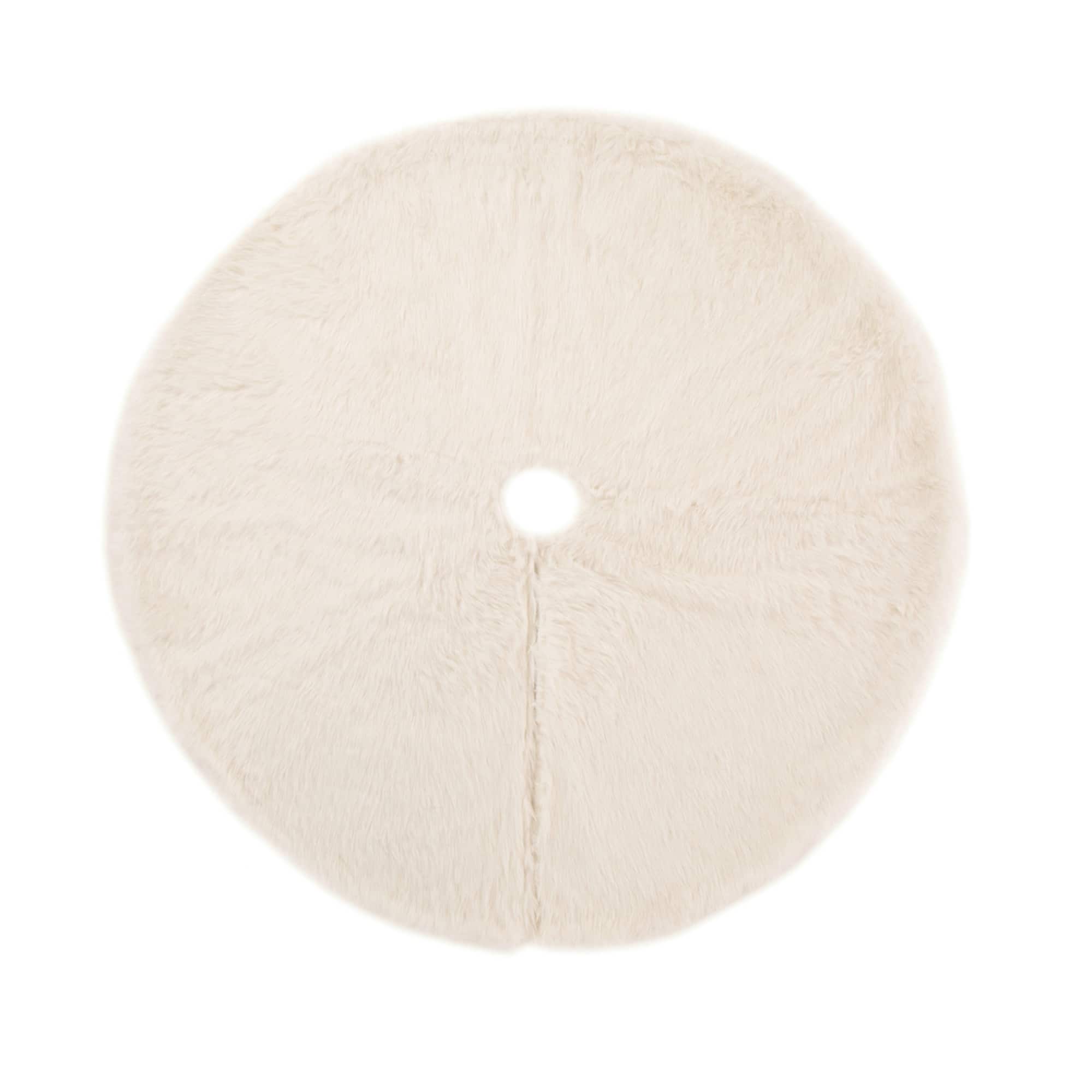 Glitzhome® 48" White Plush Christmas Tree Skirt