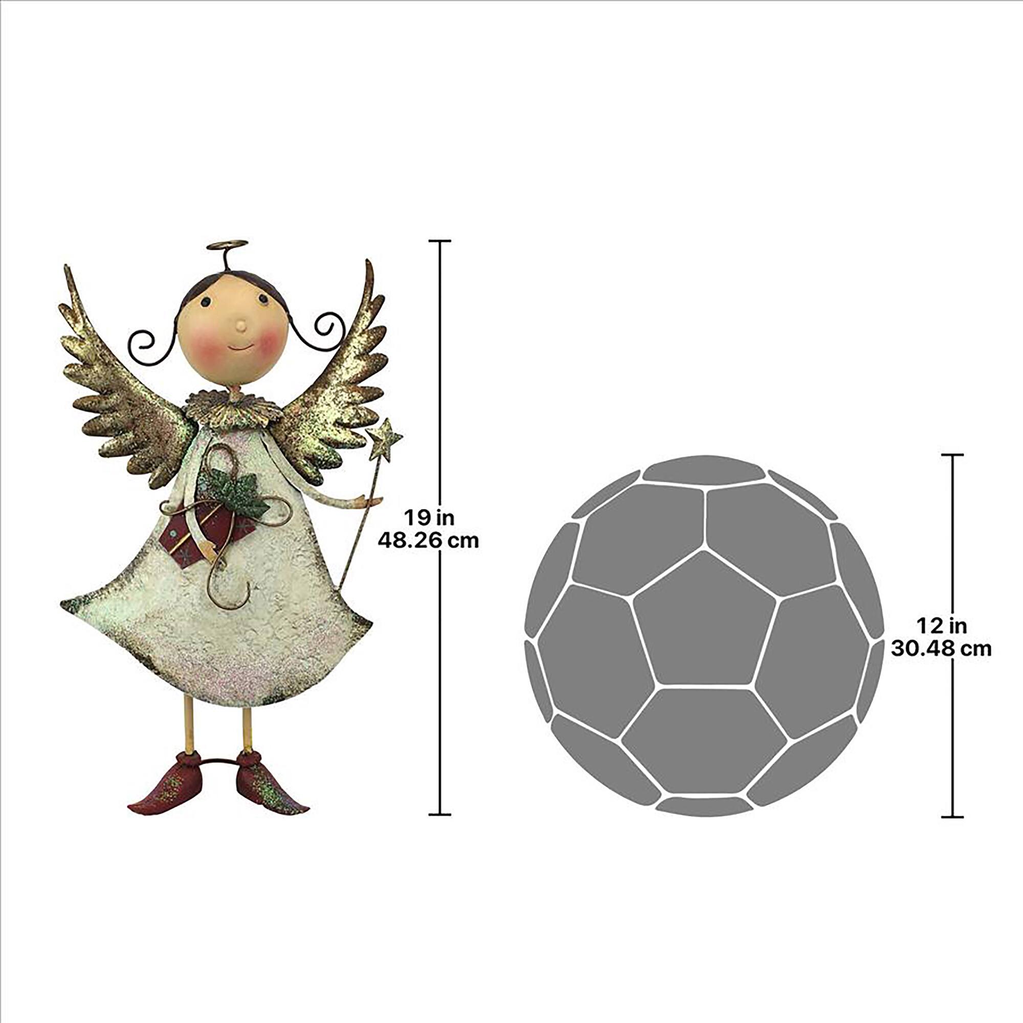 Design Toscano 19&#x22; Holiday Helper Clara Metal Angel Statue
