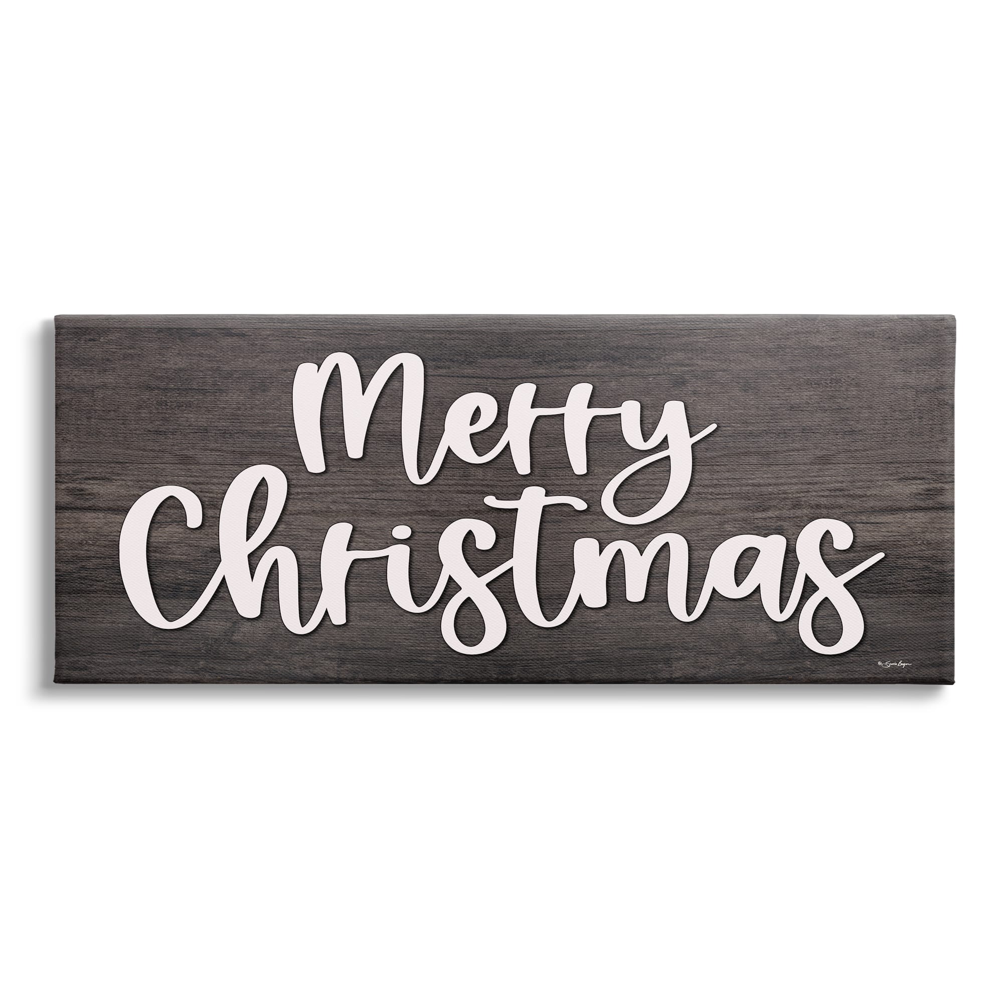 Stupell Industries Merry Christmas Farmhouse Phrase Canvas Wall Art