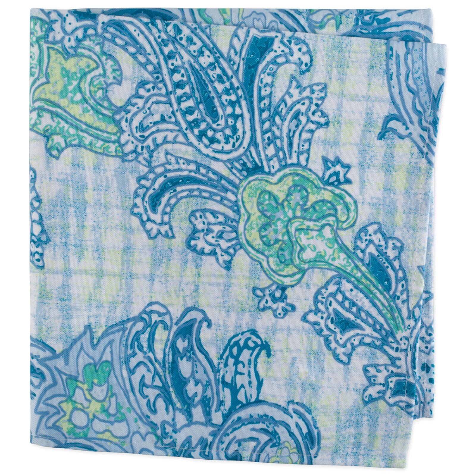 DII&#xAE; Blue Watercolor Paisley Print Outdoor Napkins, 6ct.