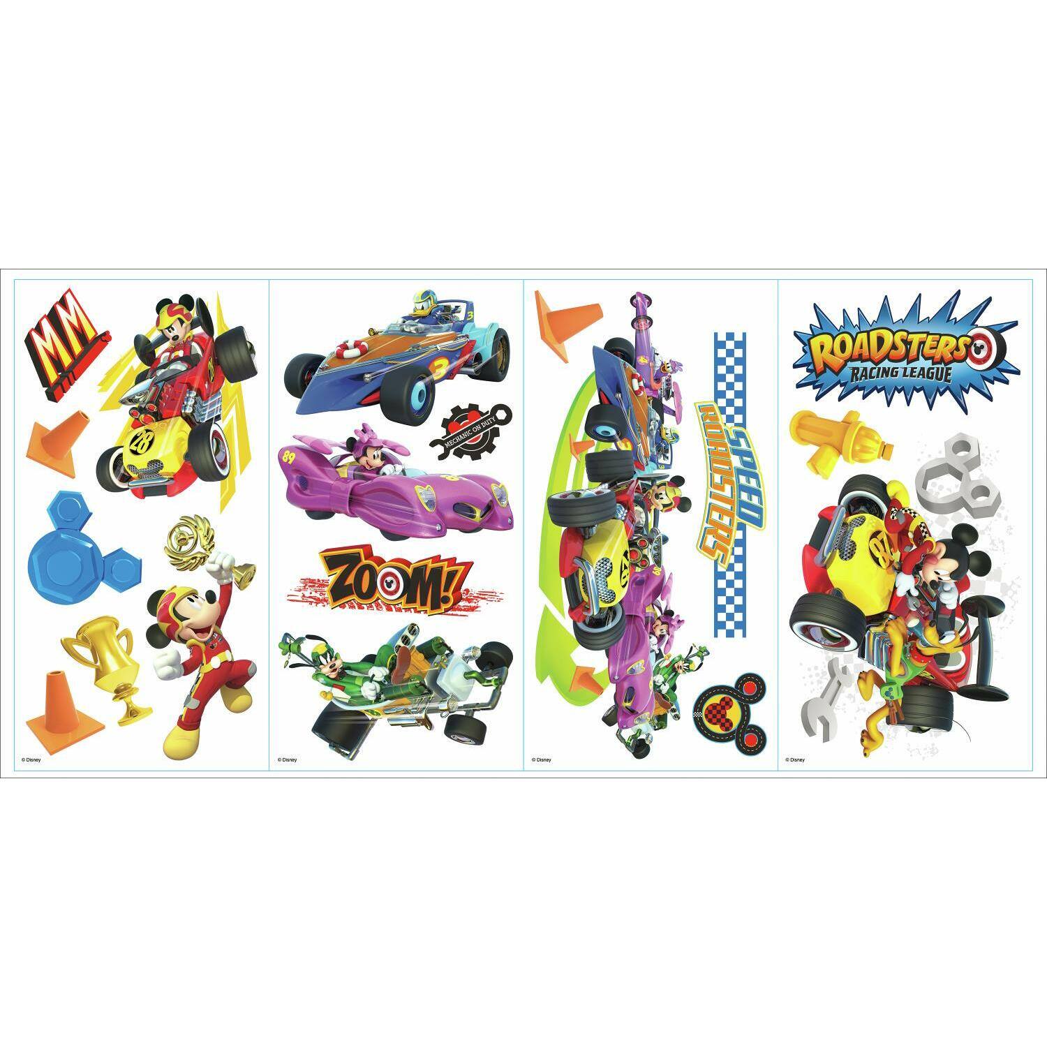 RoomMates Disney&#xAE; Mickey And The Roadsters Racers Peel &#x26; Stick Wall Decals