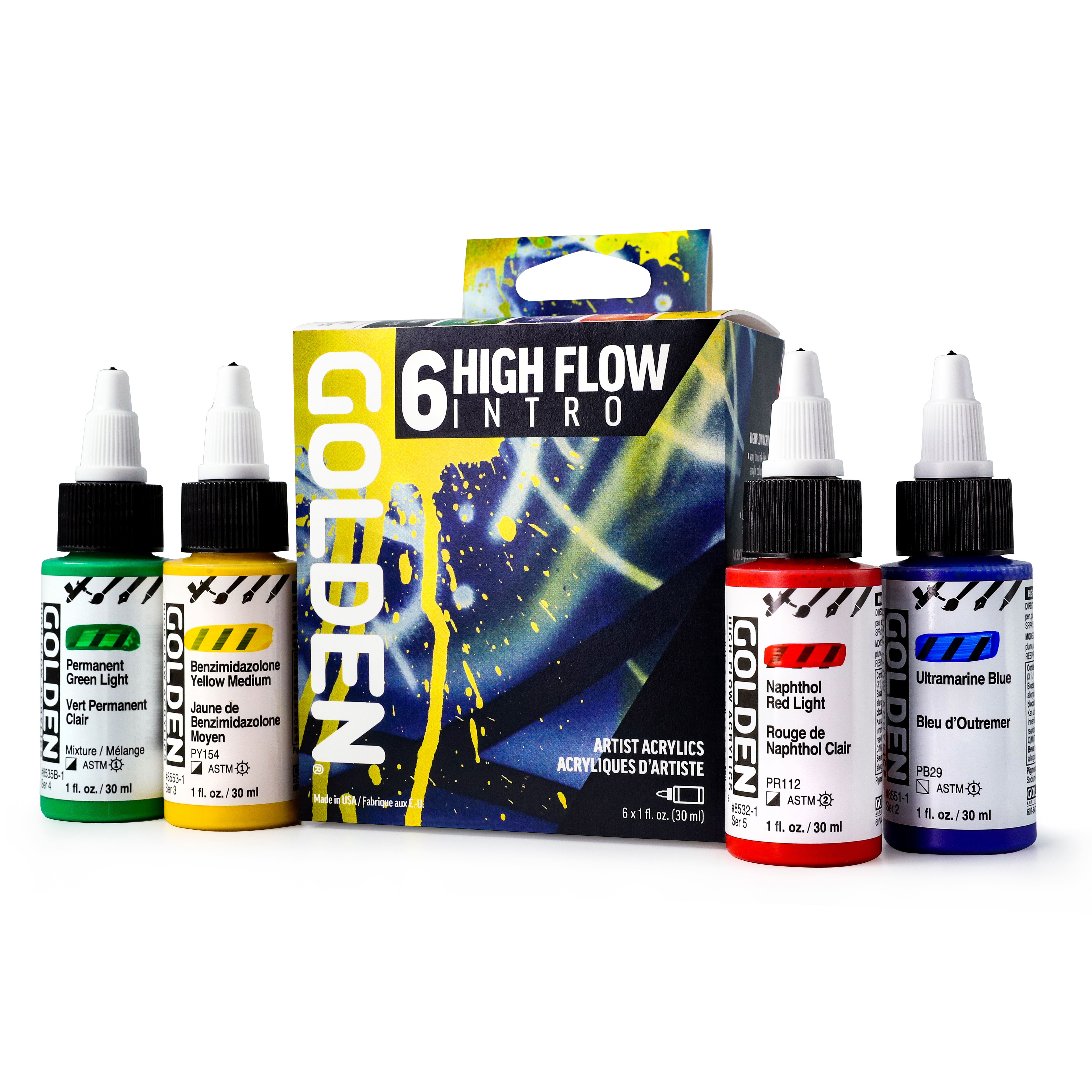 Golden® High Flow Acrylics 6 Colour Intro Set
