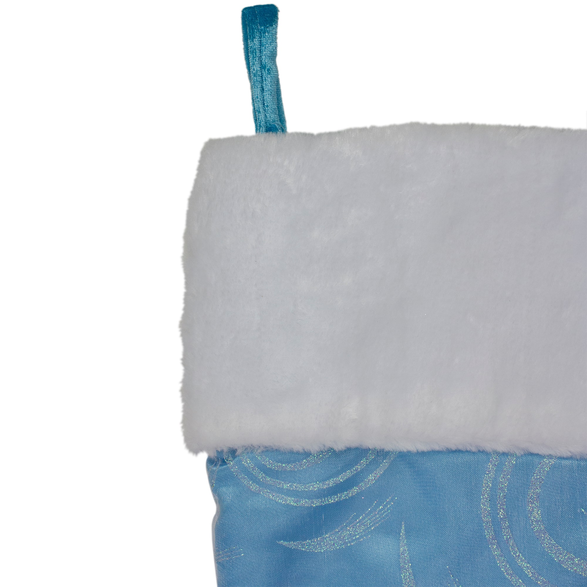 22.5" Glittering Swirl Design Christmas Stocking, Blue
