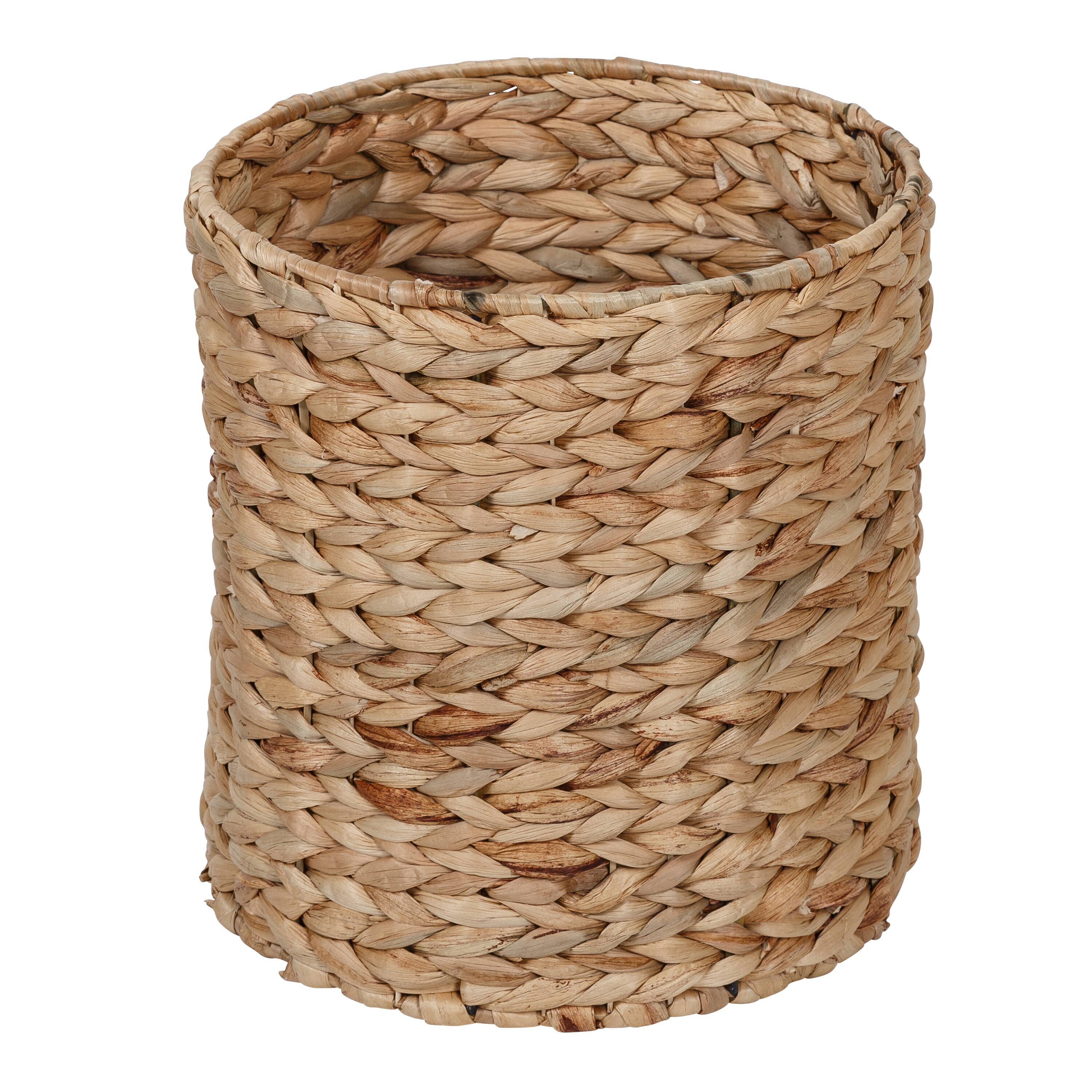7-Piece Water Hyacinth Woven Bathroom Storage Basket Set
