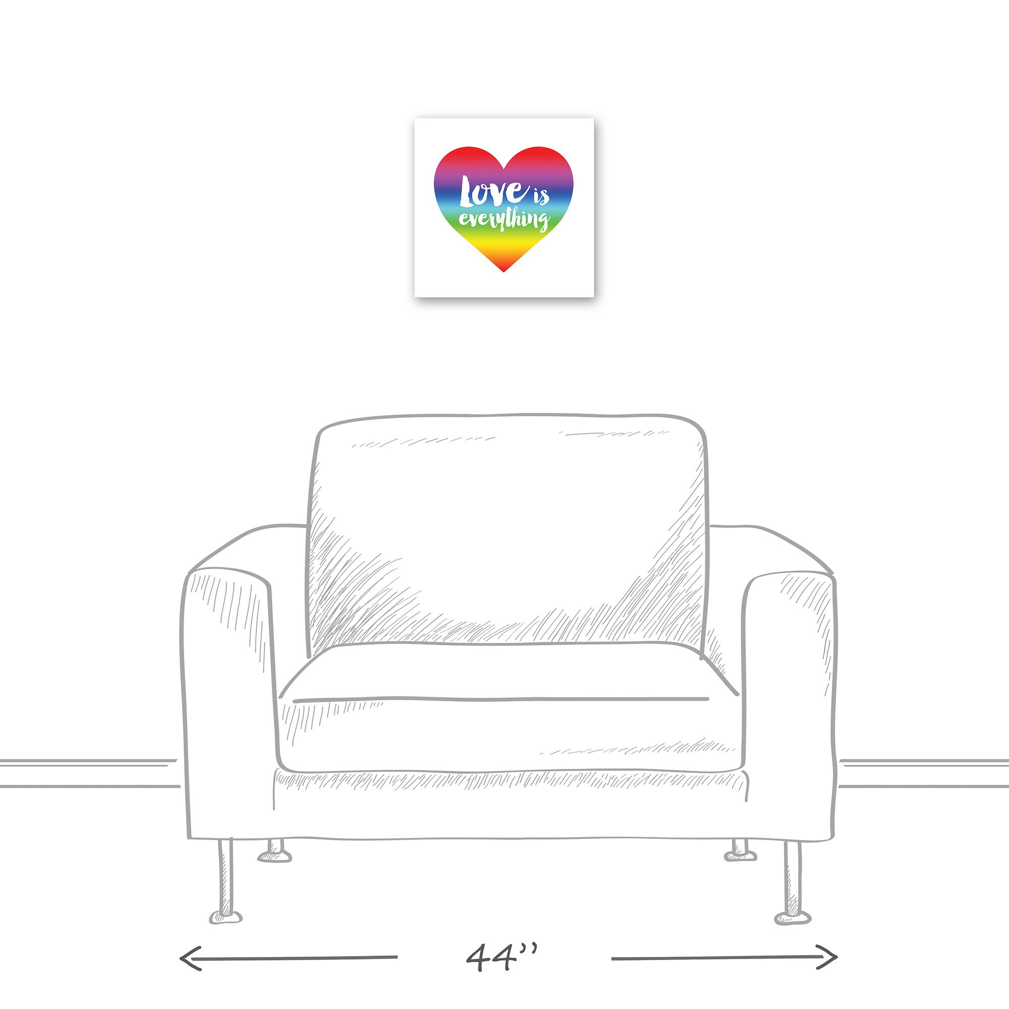 Love Everything Rainbow 12" x 12" Canvas Wall Art