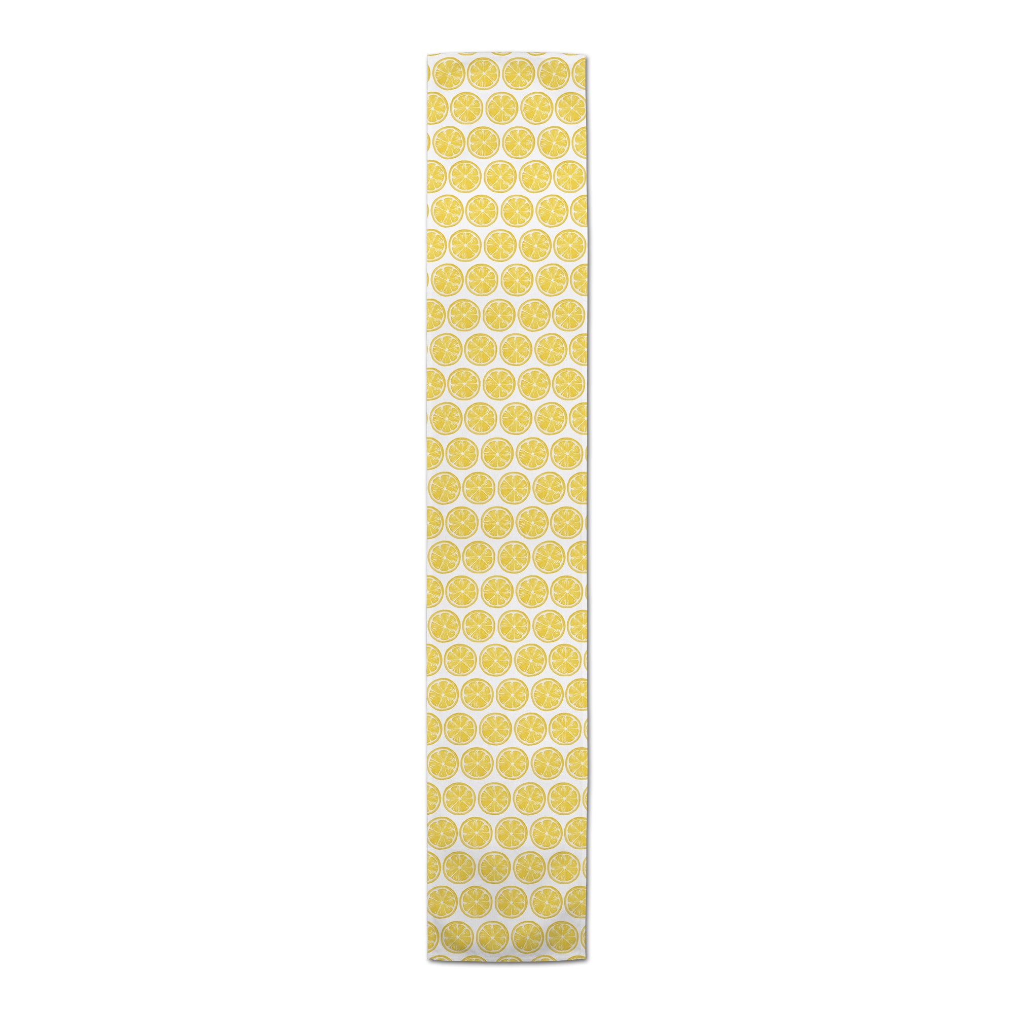 90'' Lemon Pattern Cotton Twill Table Runner