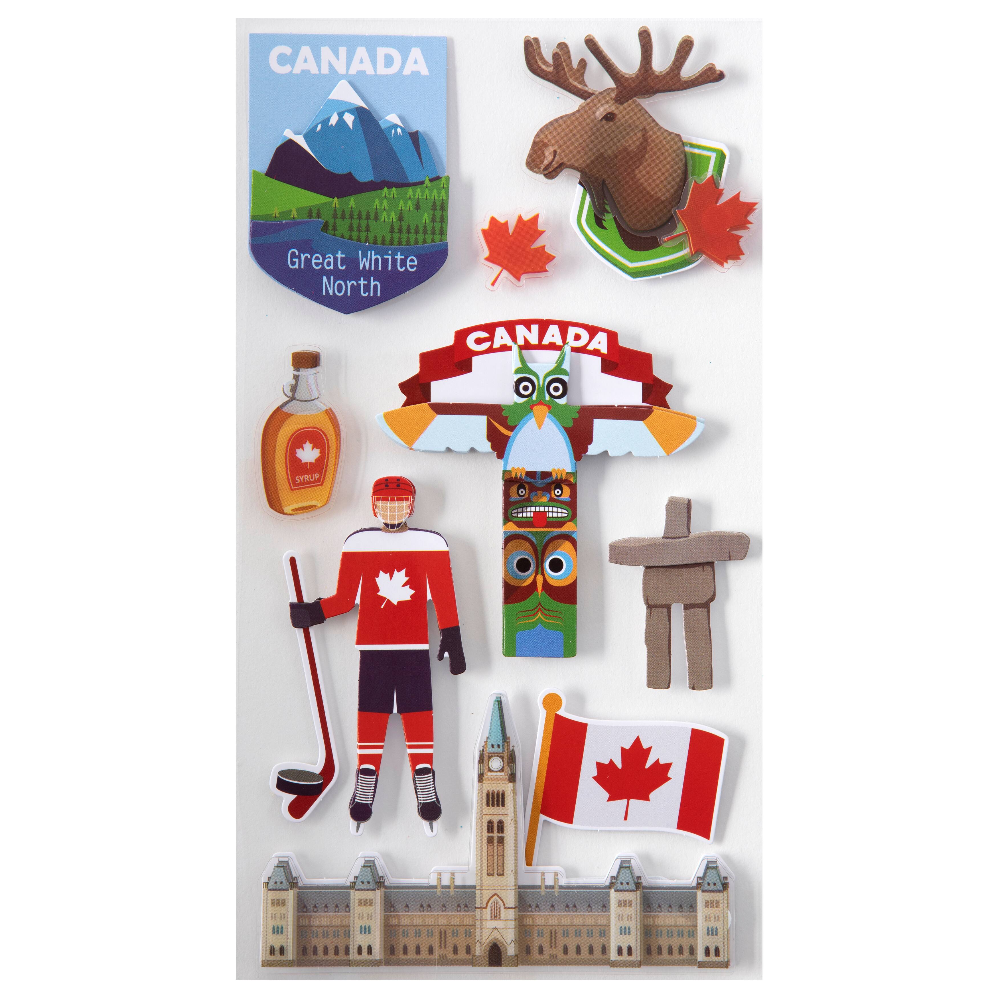 12 Pack: Canada Dimensional Stickers by Recollections&#x2122;