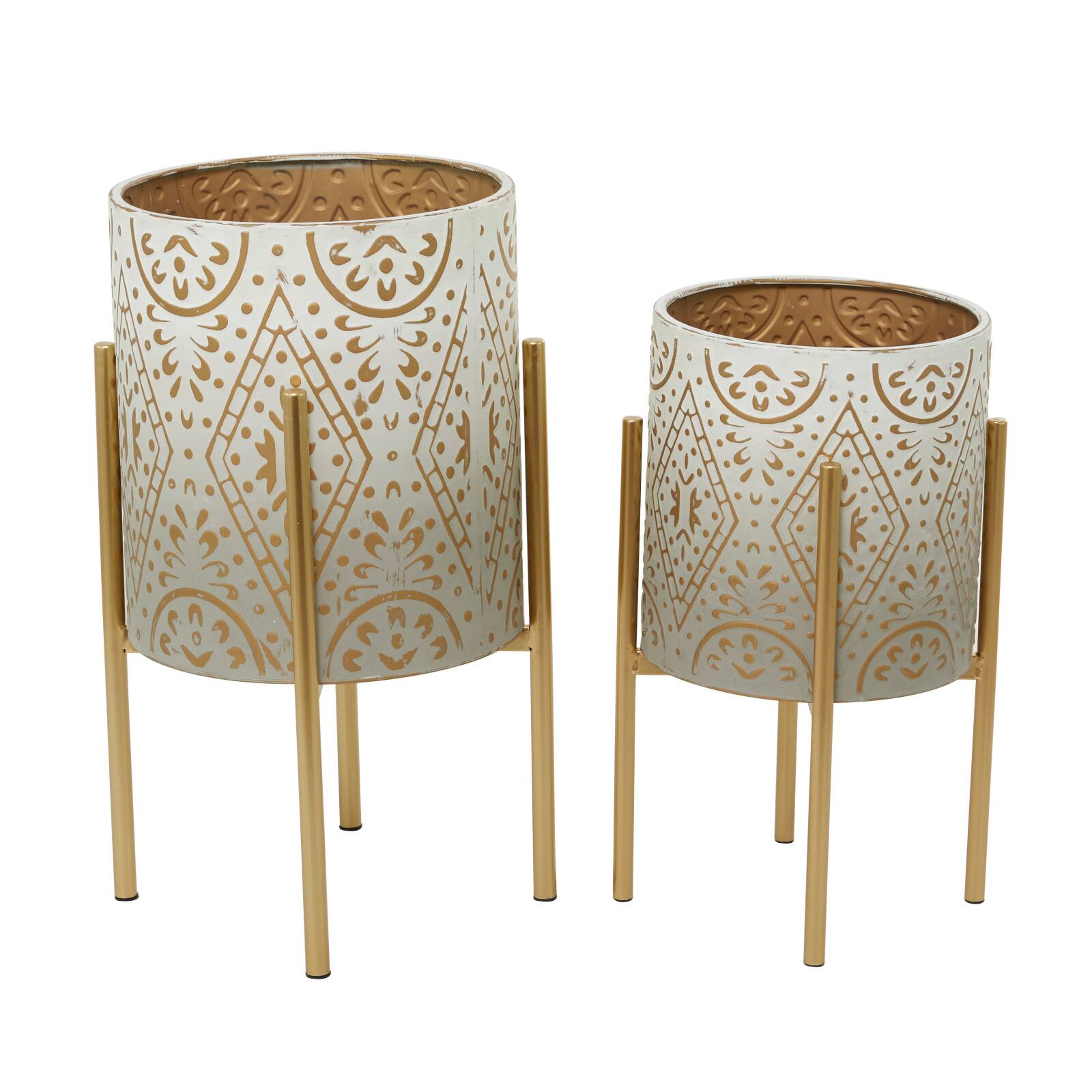 Brown Bohemian Planter, Set of 2&#x22; 23&#x22;, 19&#x22;