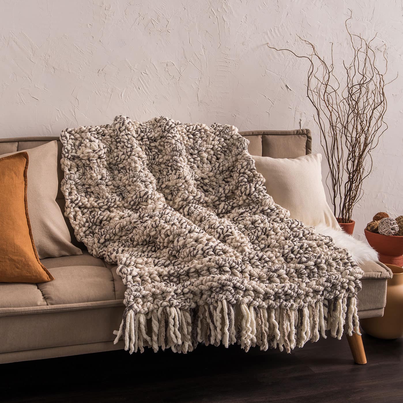 Bernat Dipped End Crochet Blanket Pattern