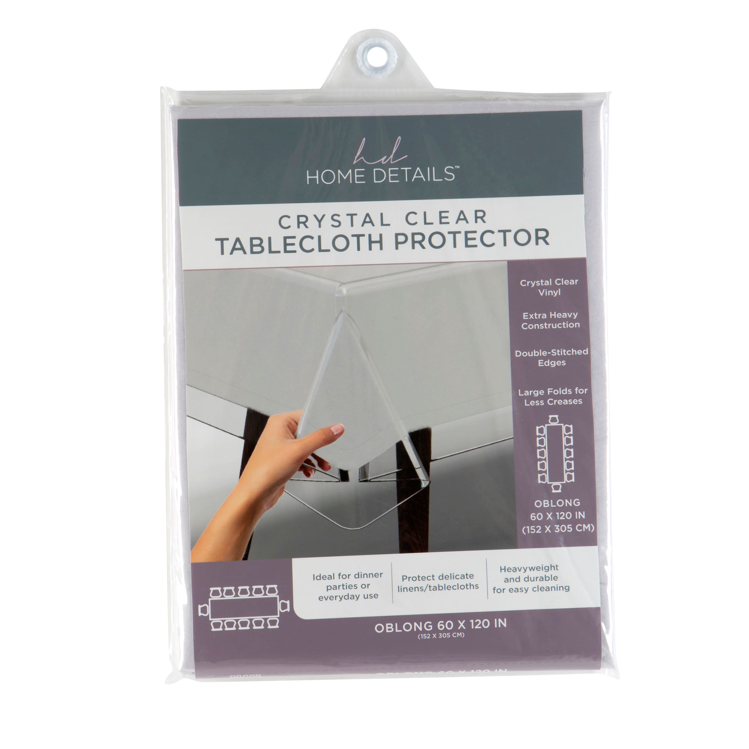 Home Details 120&#x22; Clear Tablecloth Protector