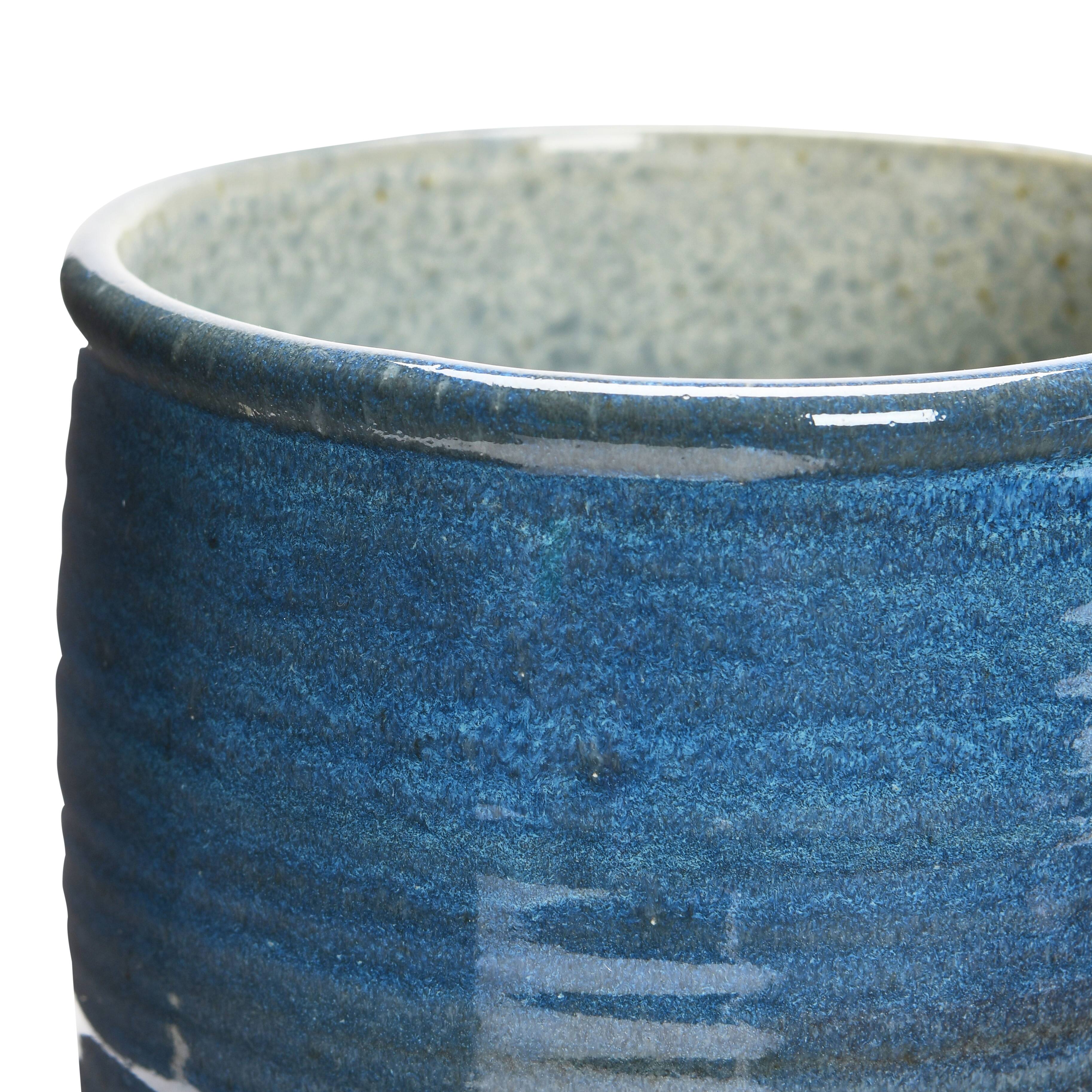 Hello Honey® 6" Blue Reactive Glaze Stoneware Utensil Holder