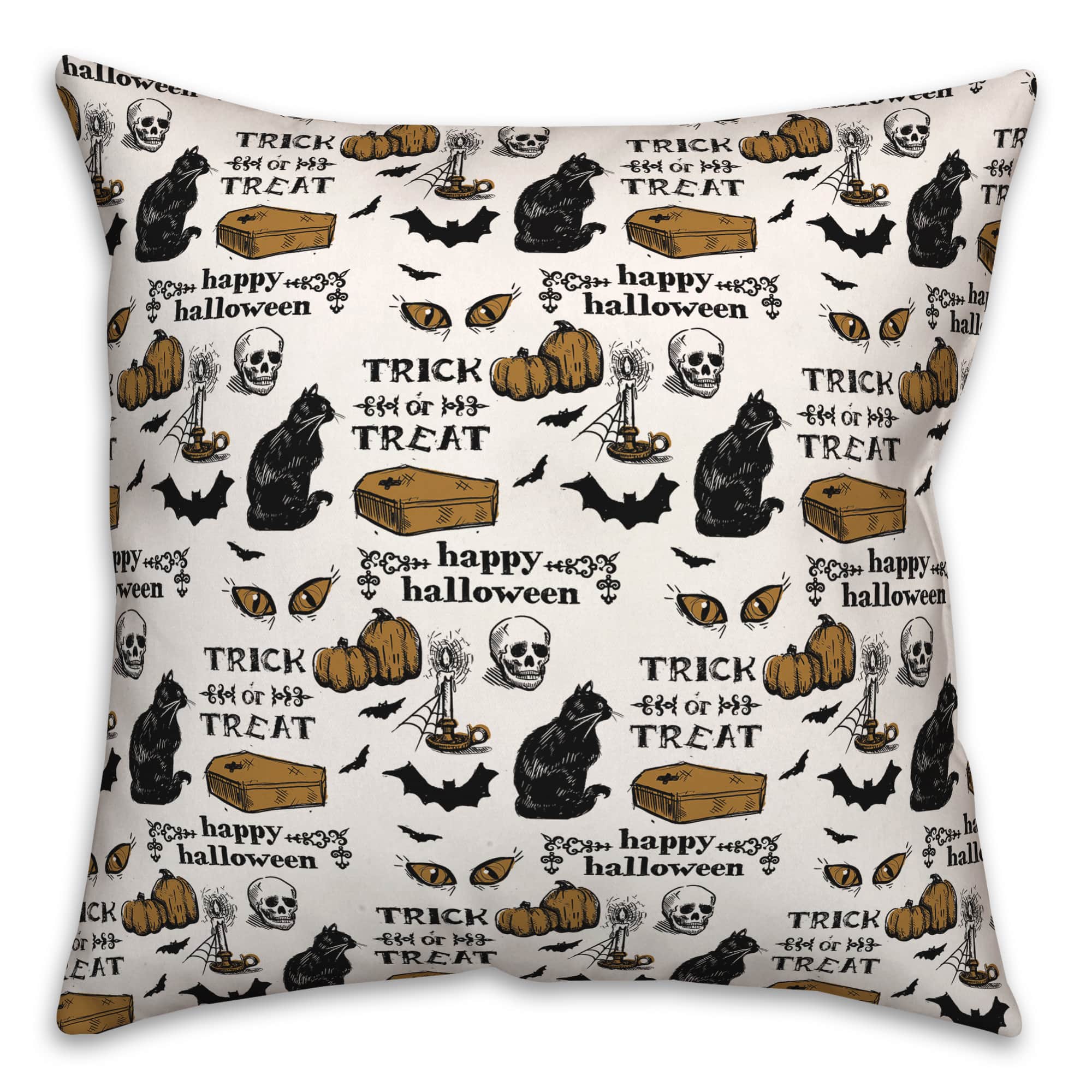 Vintage Halloween Pattern Throw Pillow