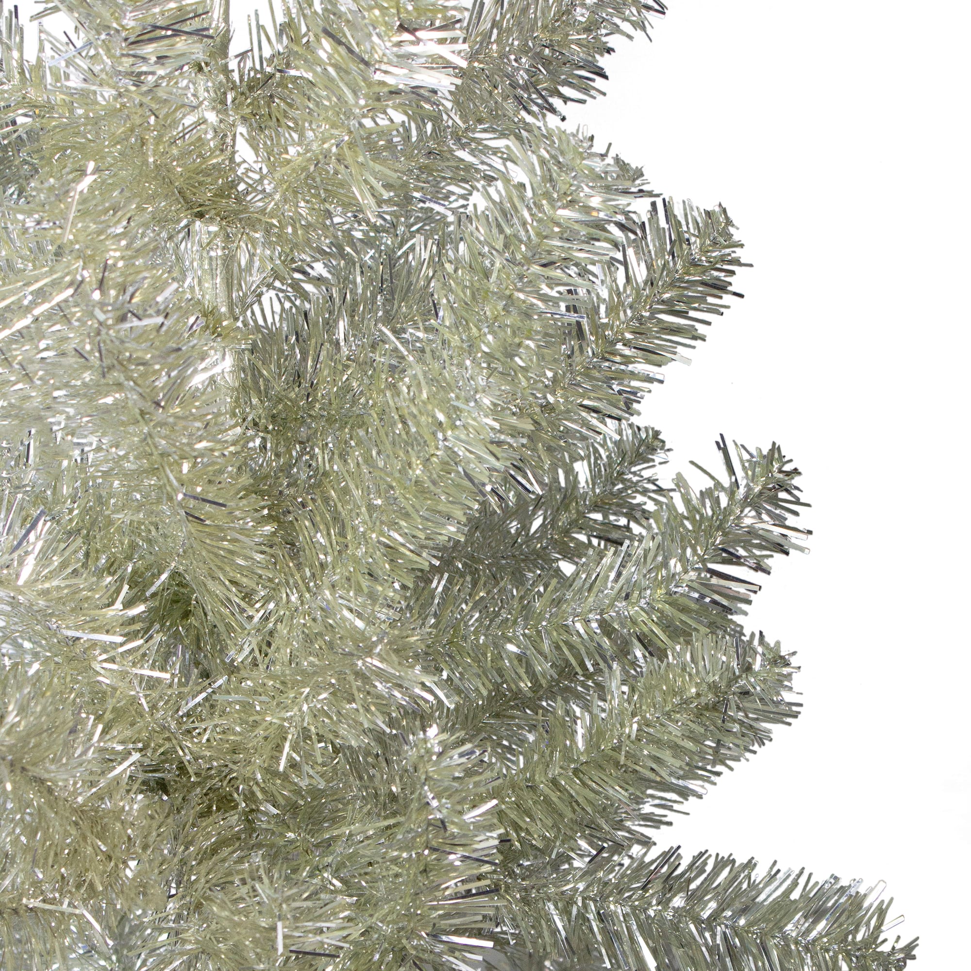 3ft. Unlit Metallic Platinum Tinsel Artificial Christmas Tree