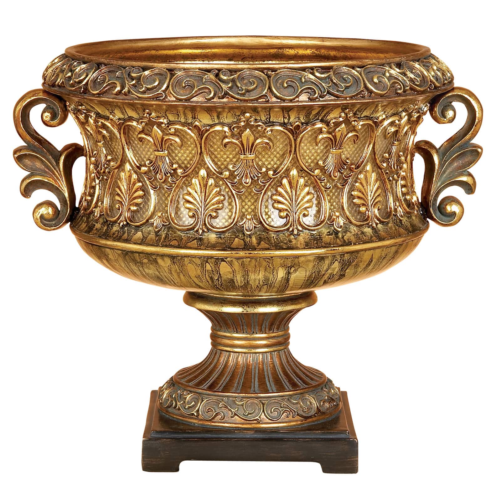 15&#x22; Gold Traditional Decorative Bowl