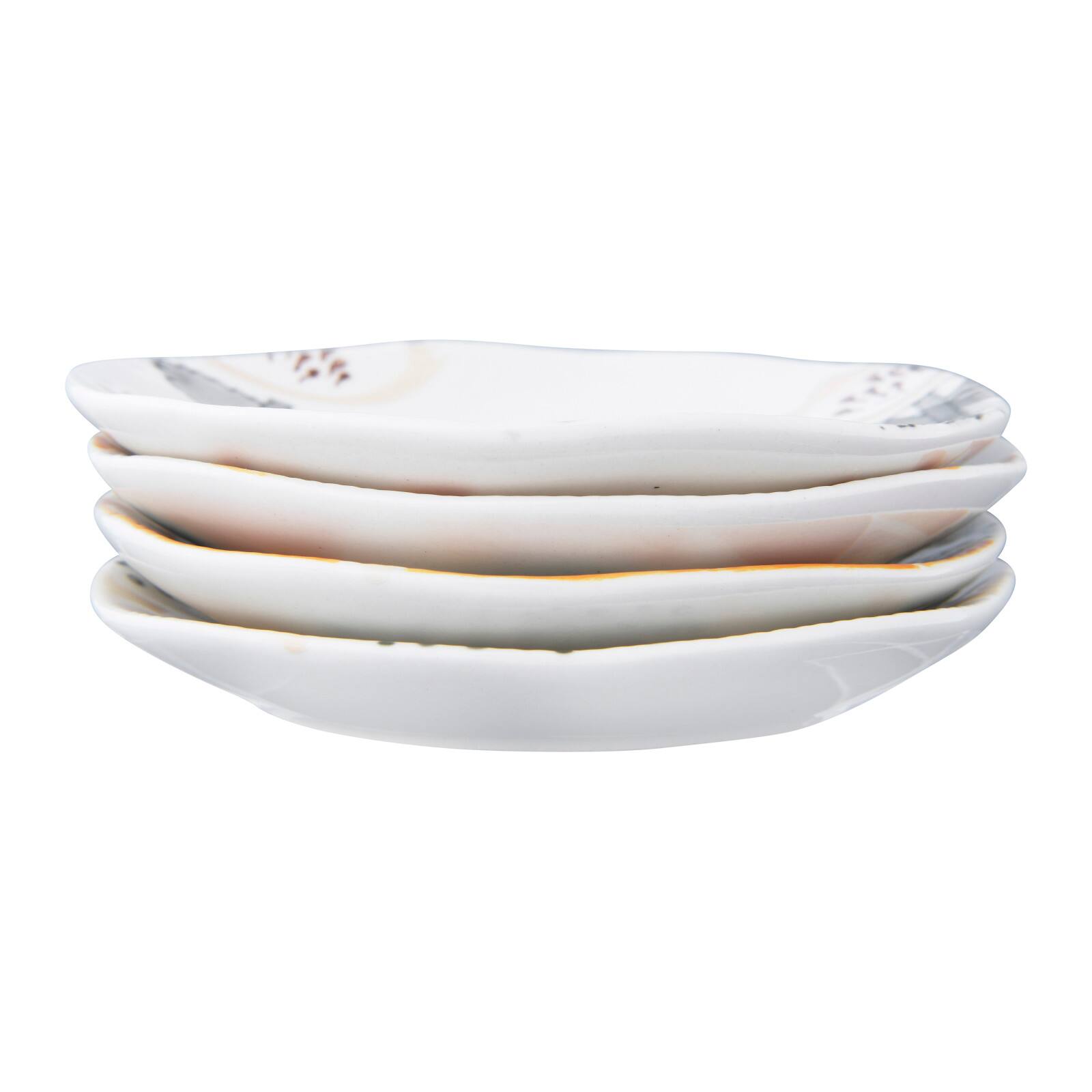 Hello Honey® 5.5" Hand Painted Stoneware Plate with Floral Pattern Set, 4ct.
