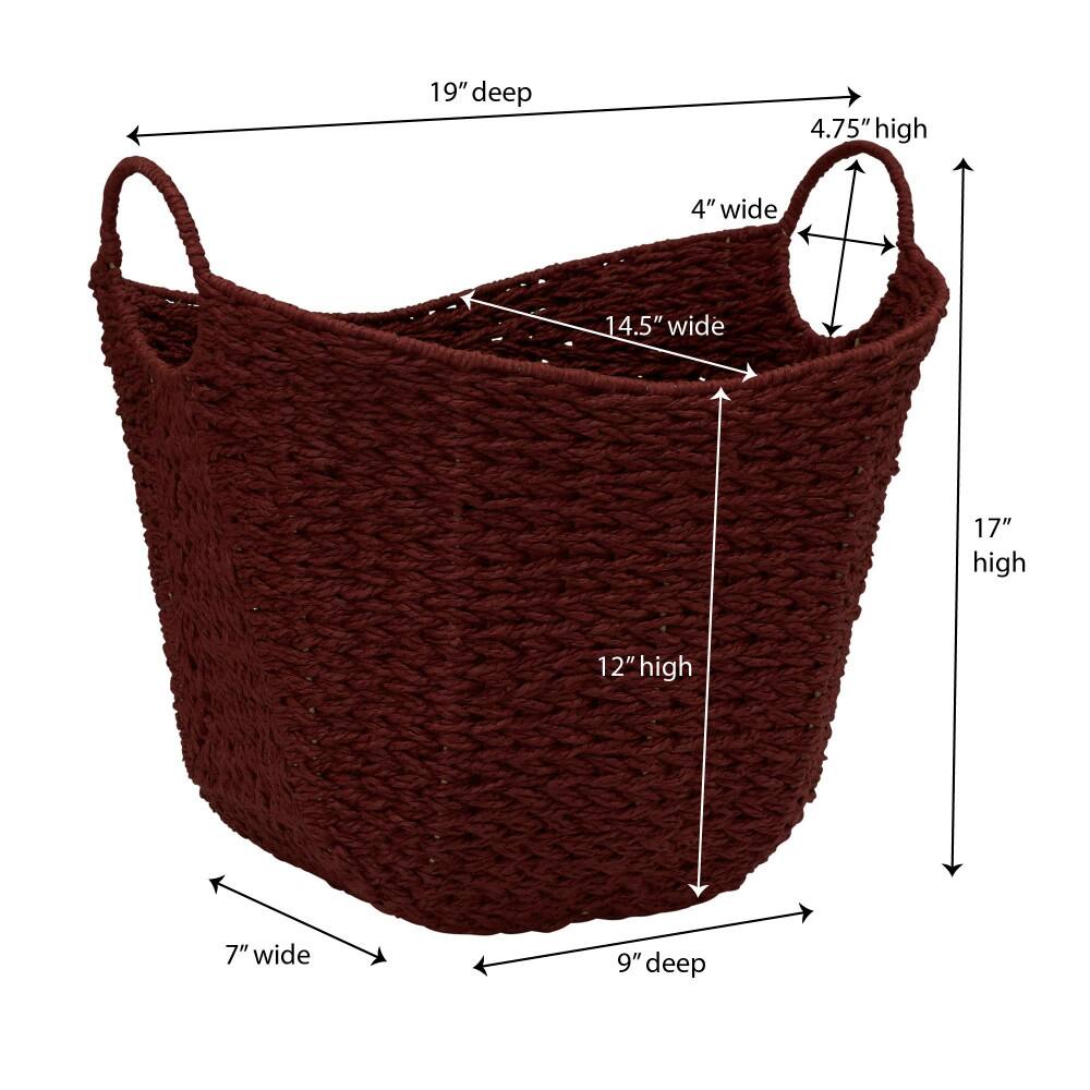 Household Essentials 17.5&#x22; Woven Paper Rope Basket with Handles