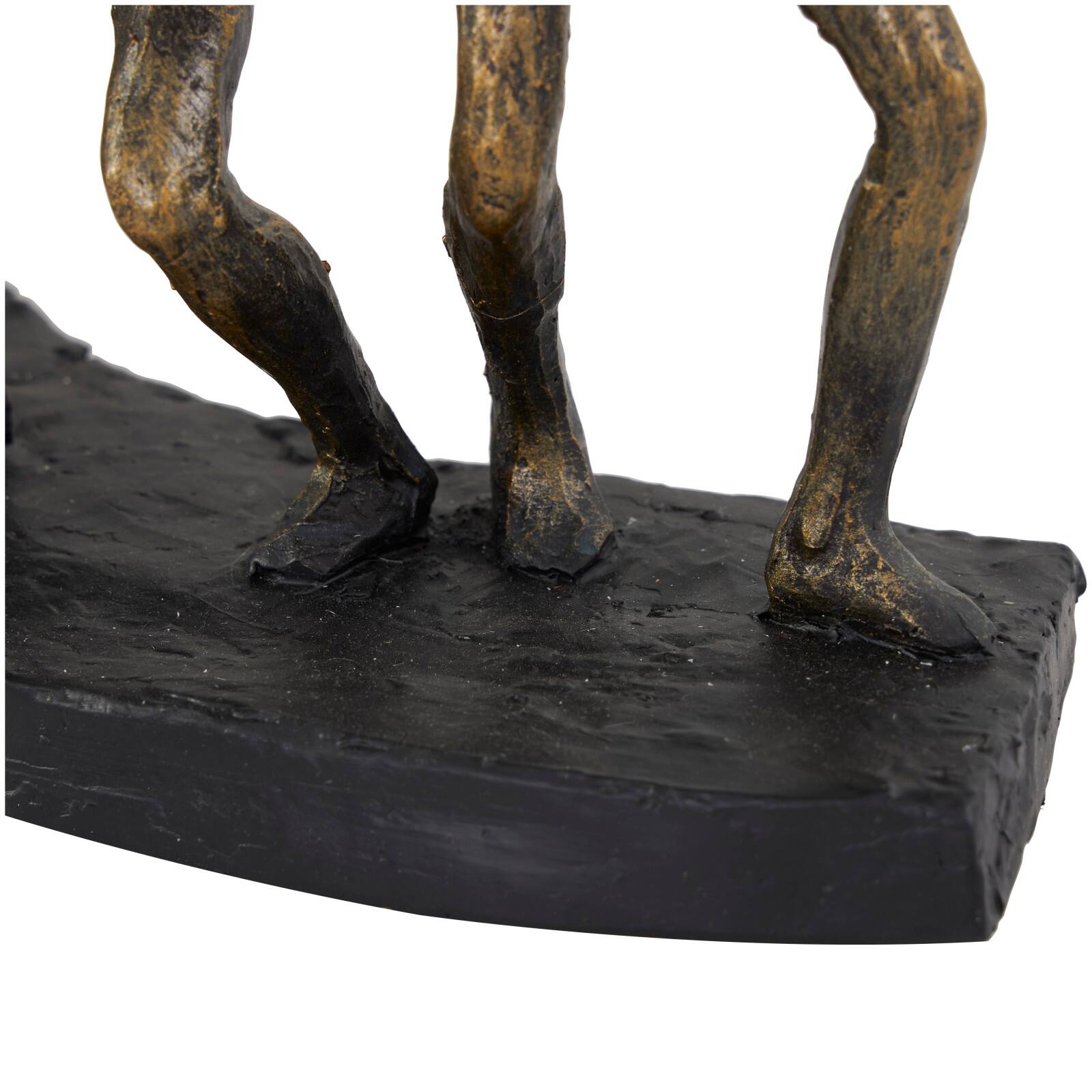 13" Bronze People Carrying Stone Sculpture