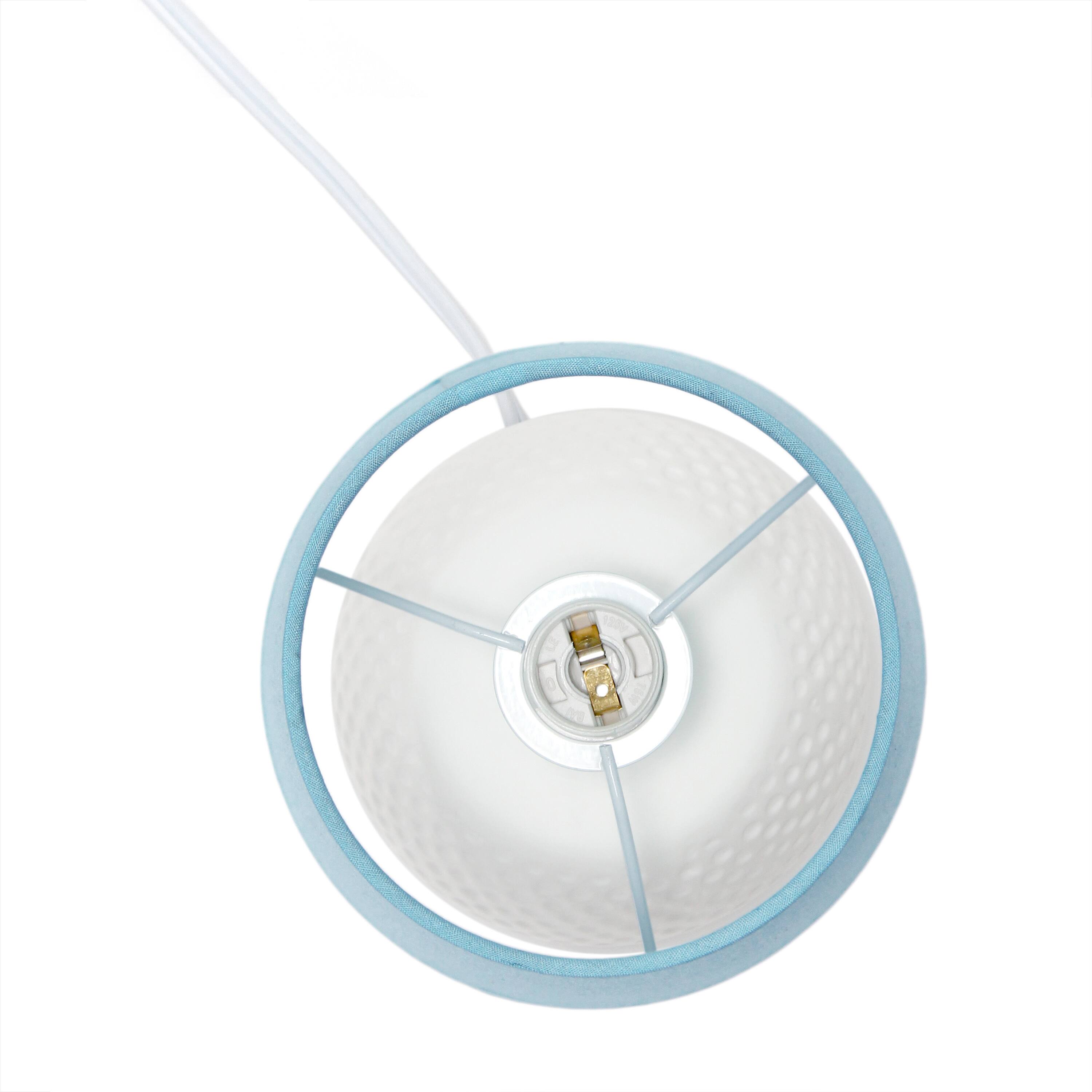 Simple Designs 11.5" Ceramic Table Lamp with Studded White Base