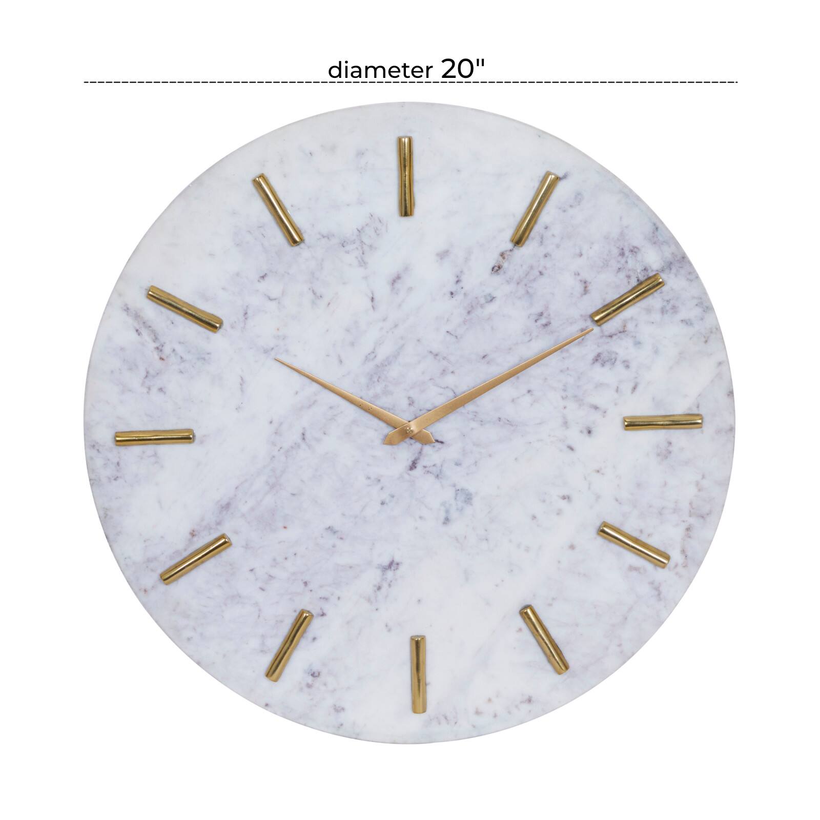 CosmoLiving by Cosmopolitan 20&#x22; White Marble Contemporary Wall Clock