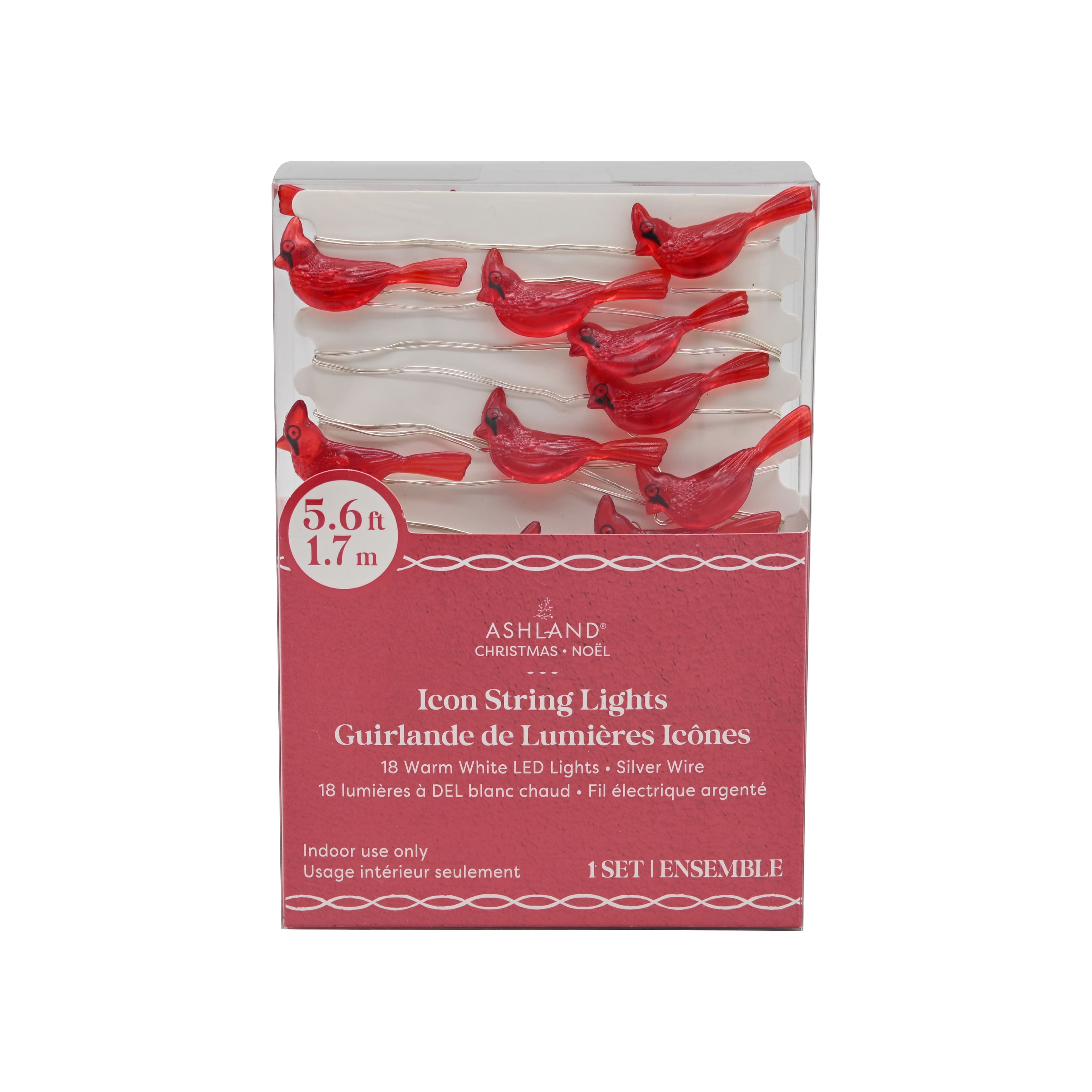 18ct. Warm White LED Cardinal String Lights on Silver Wire by Ashland&#xAE;