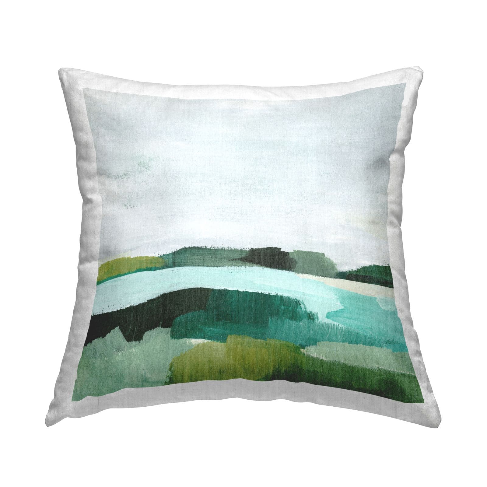 Stupell Industries Modern Natural River Flowing Landscape Throw Pillow, 18" x 18"