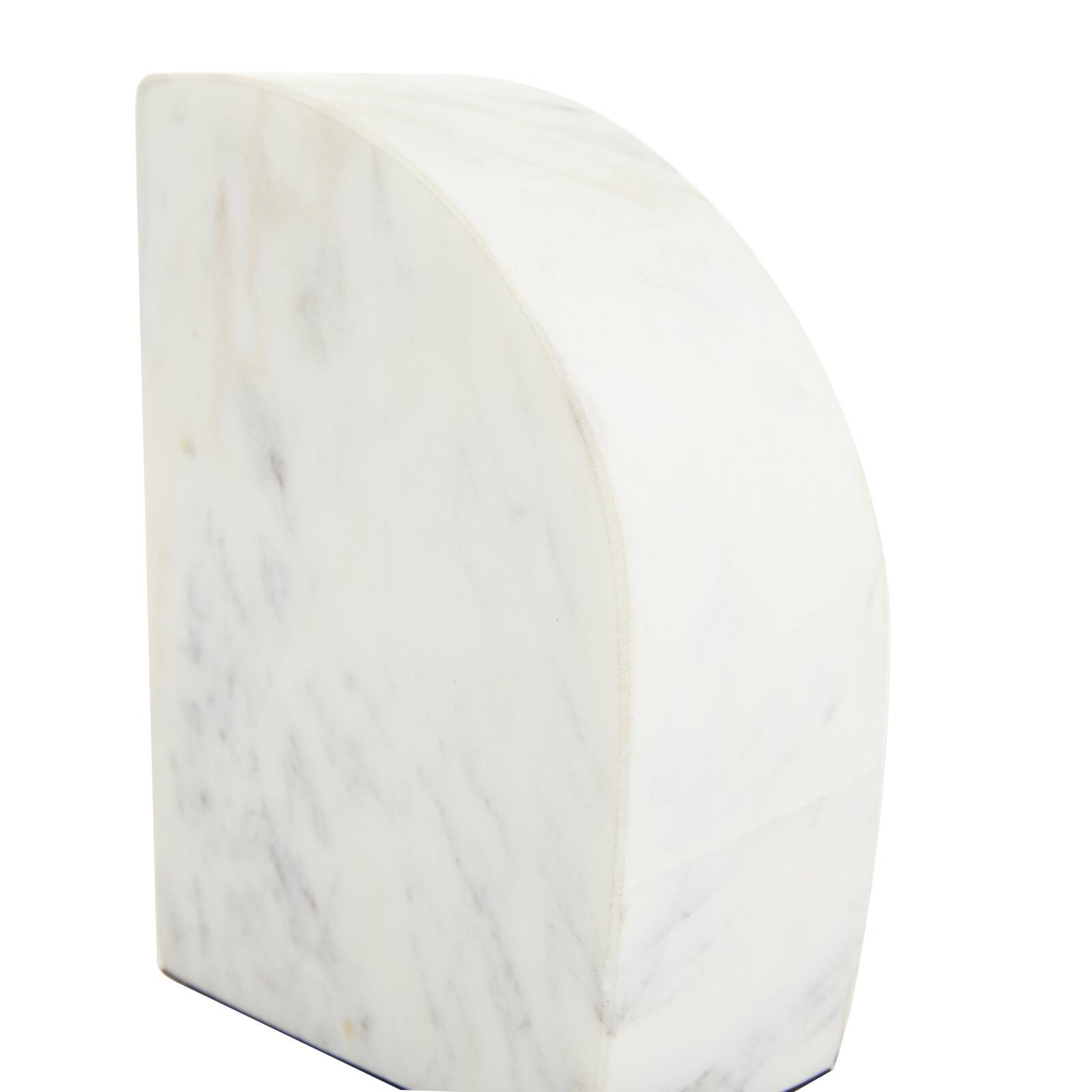 CosmoLiving by Cosmopolitan White Marble Glam Bookends, 6" x 4" x 2"