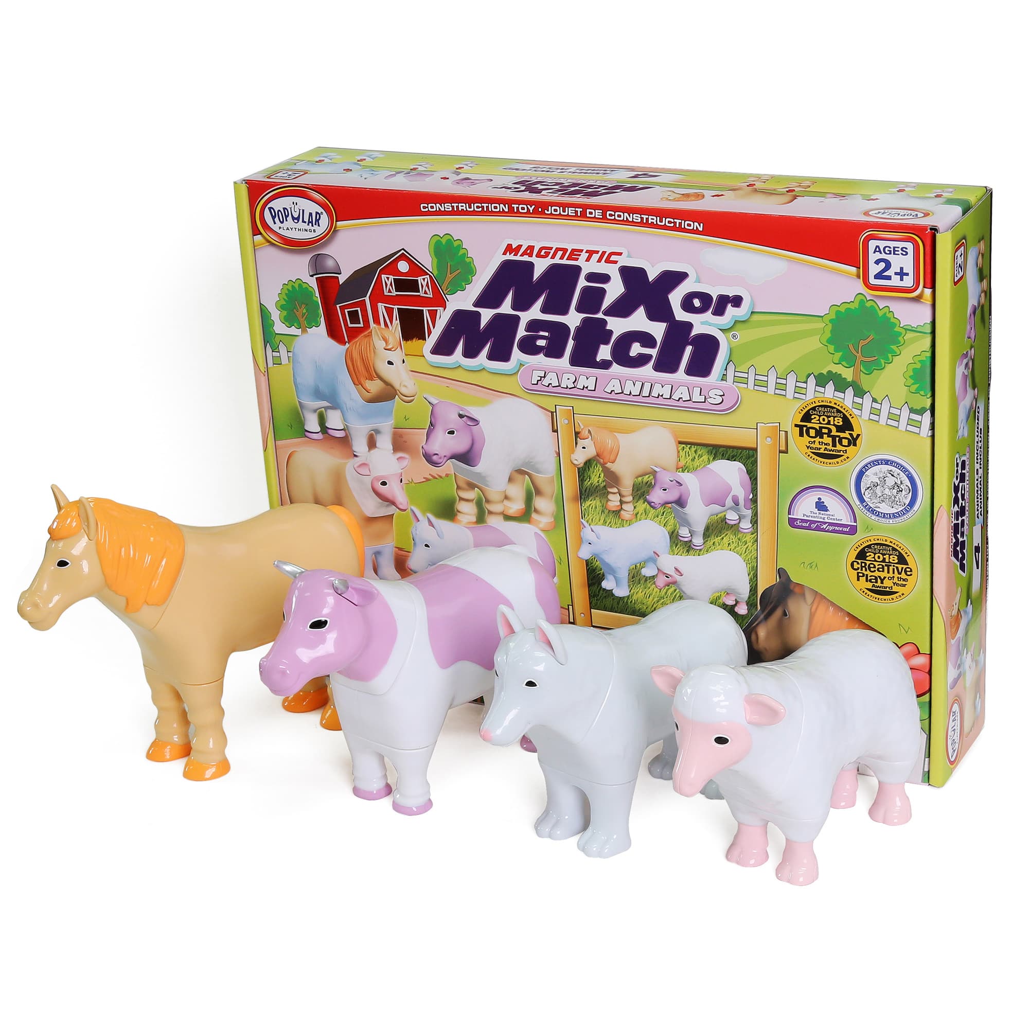 Popular Playthings&#xAE; Magnetic Mix or Match&#xAE; Pastel Farm Animals Play Set