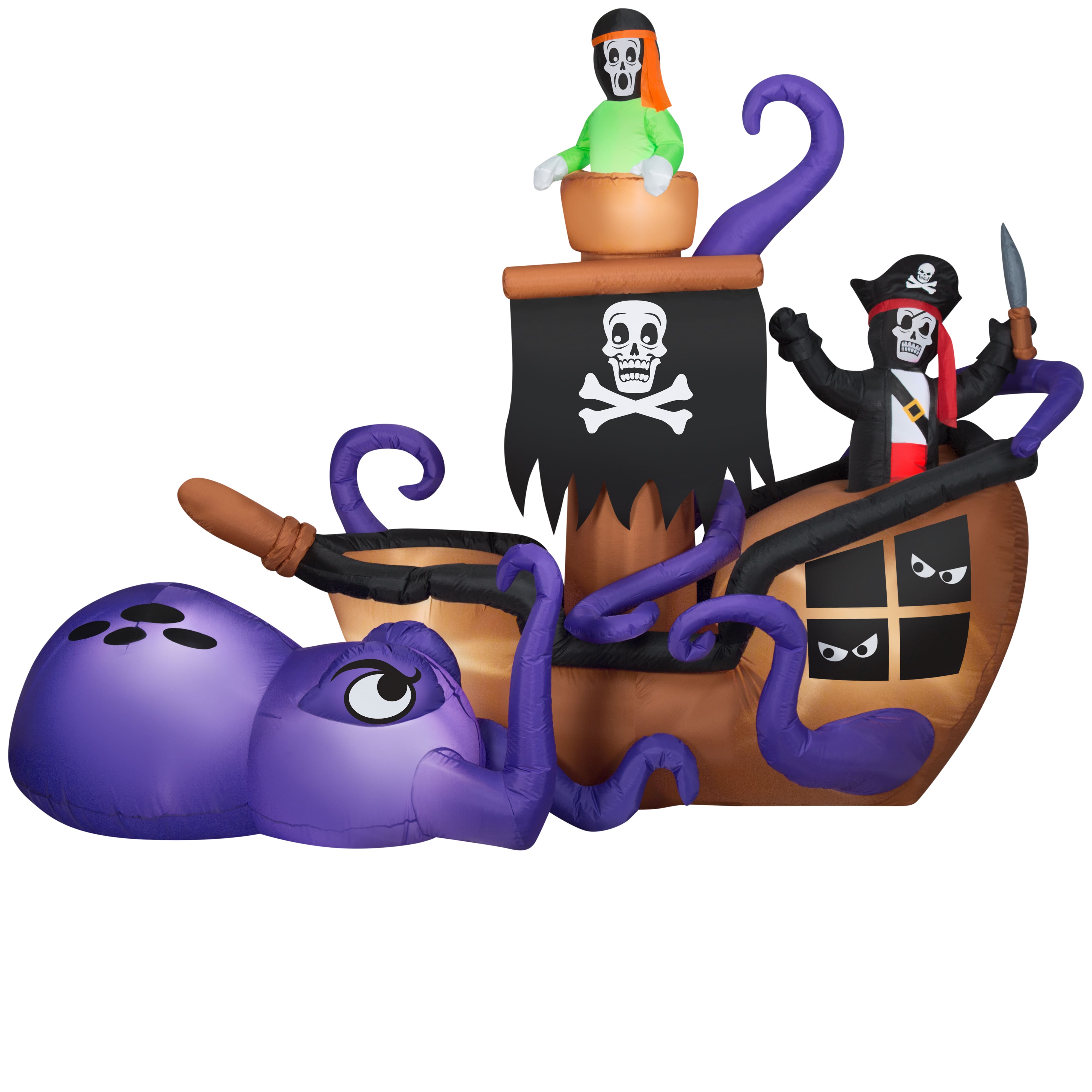 7ft. Animated Airblown® Inflatable Halloween Giant Pirate Ship Scene