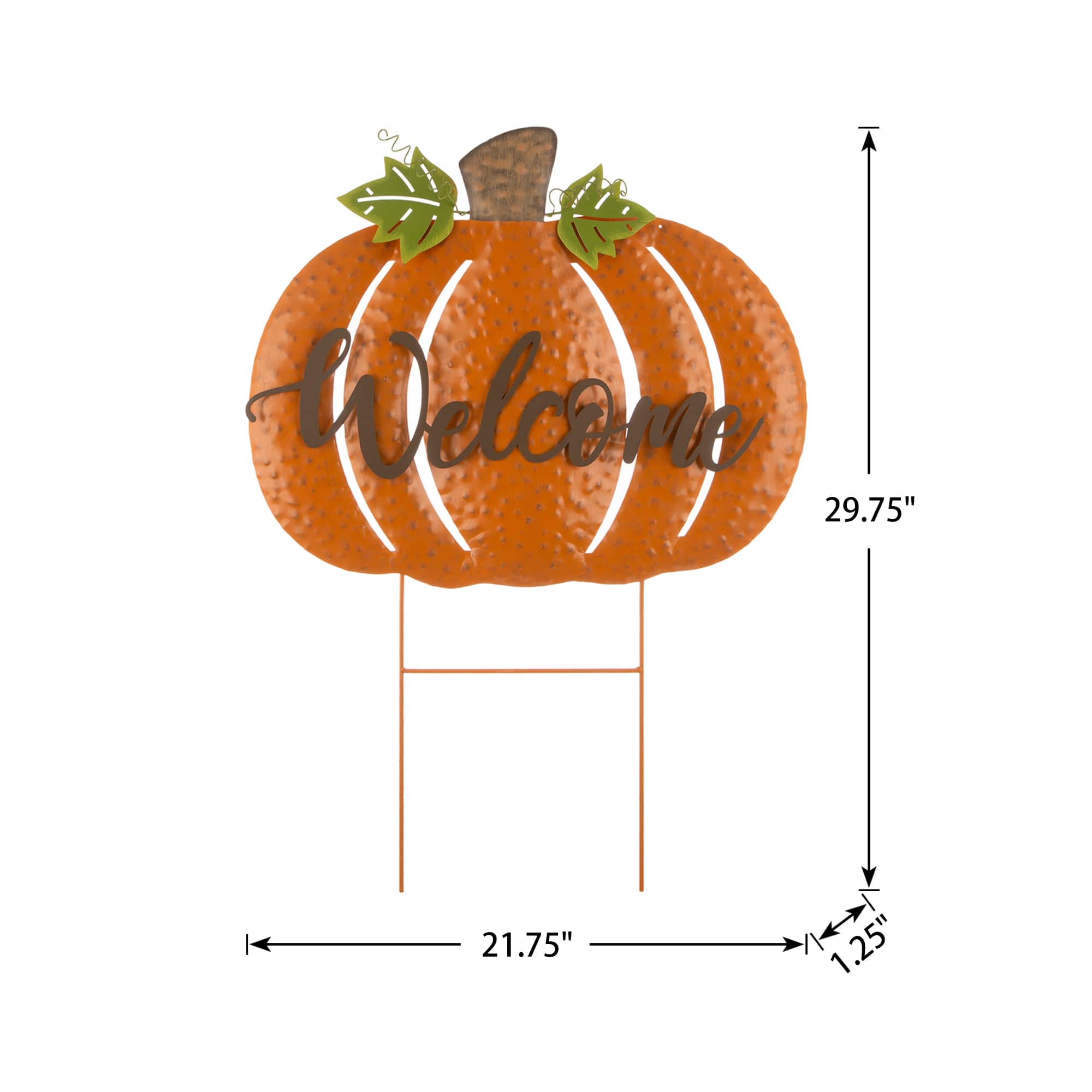 Glitzhome&#xAE; Metal Welcome Pumpkin Yard Stake